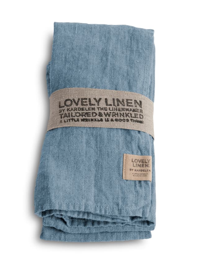 Lovely Serviette Leinen Dusty Blue 4er-Pack
