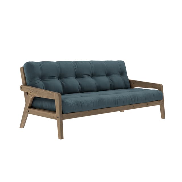 Grab Schlafsofa Braun/Petrolblau 204cm