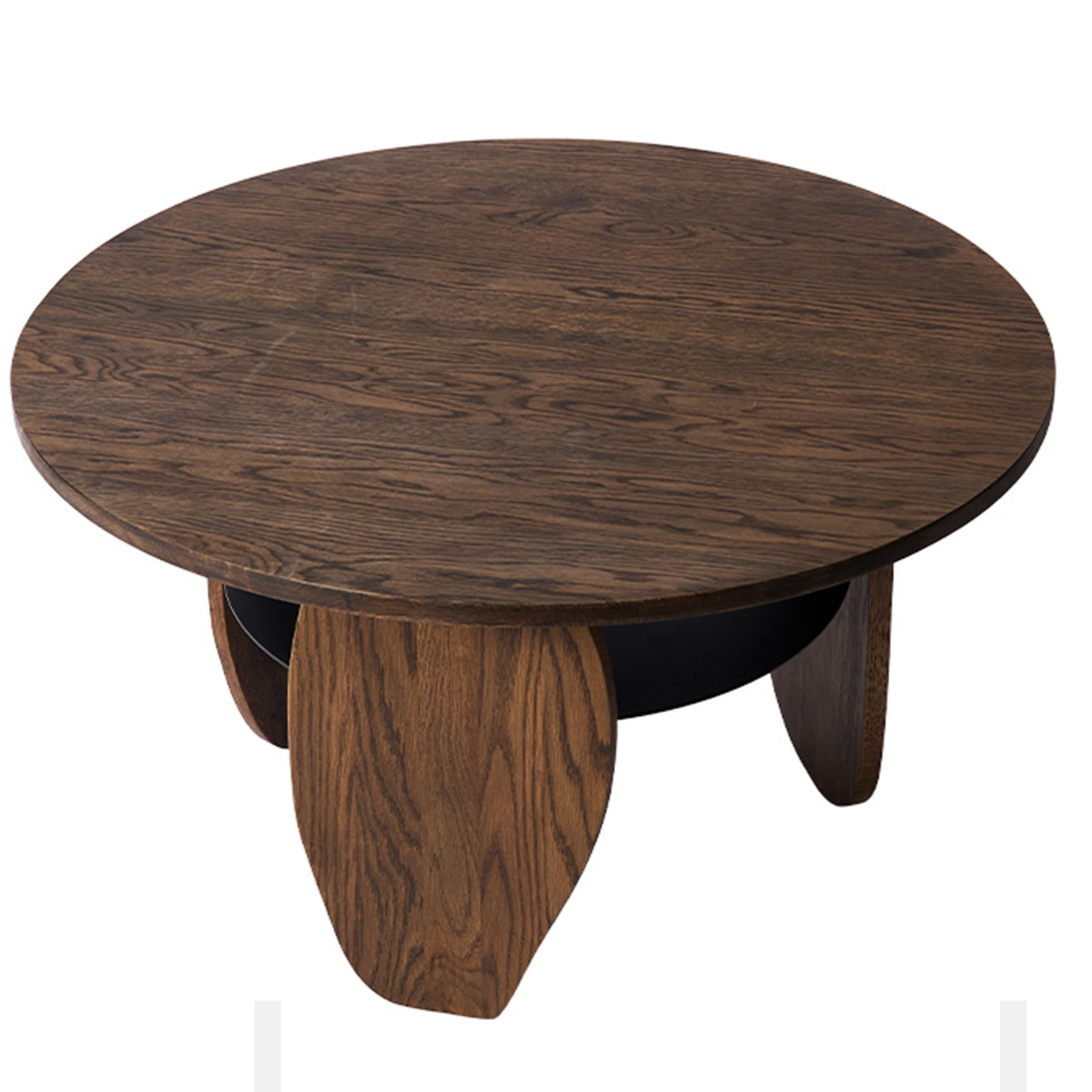 Ishi Soffbord Dark Oiled Oak/Metal Ø80