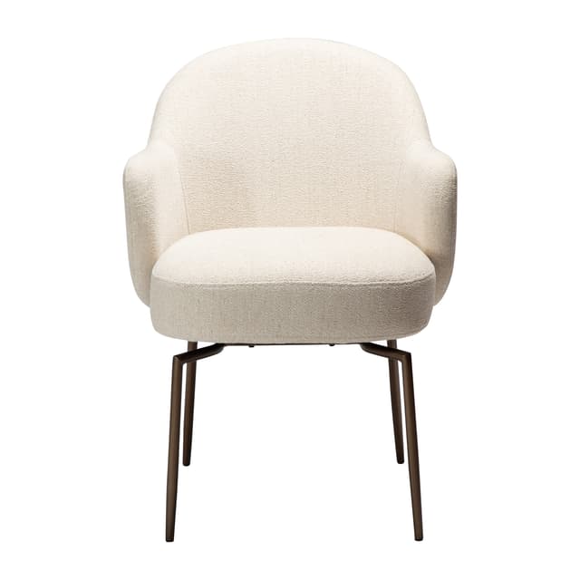 Bae Swivel Karmstuhl Simply Beige Bouclé/Antikmessing