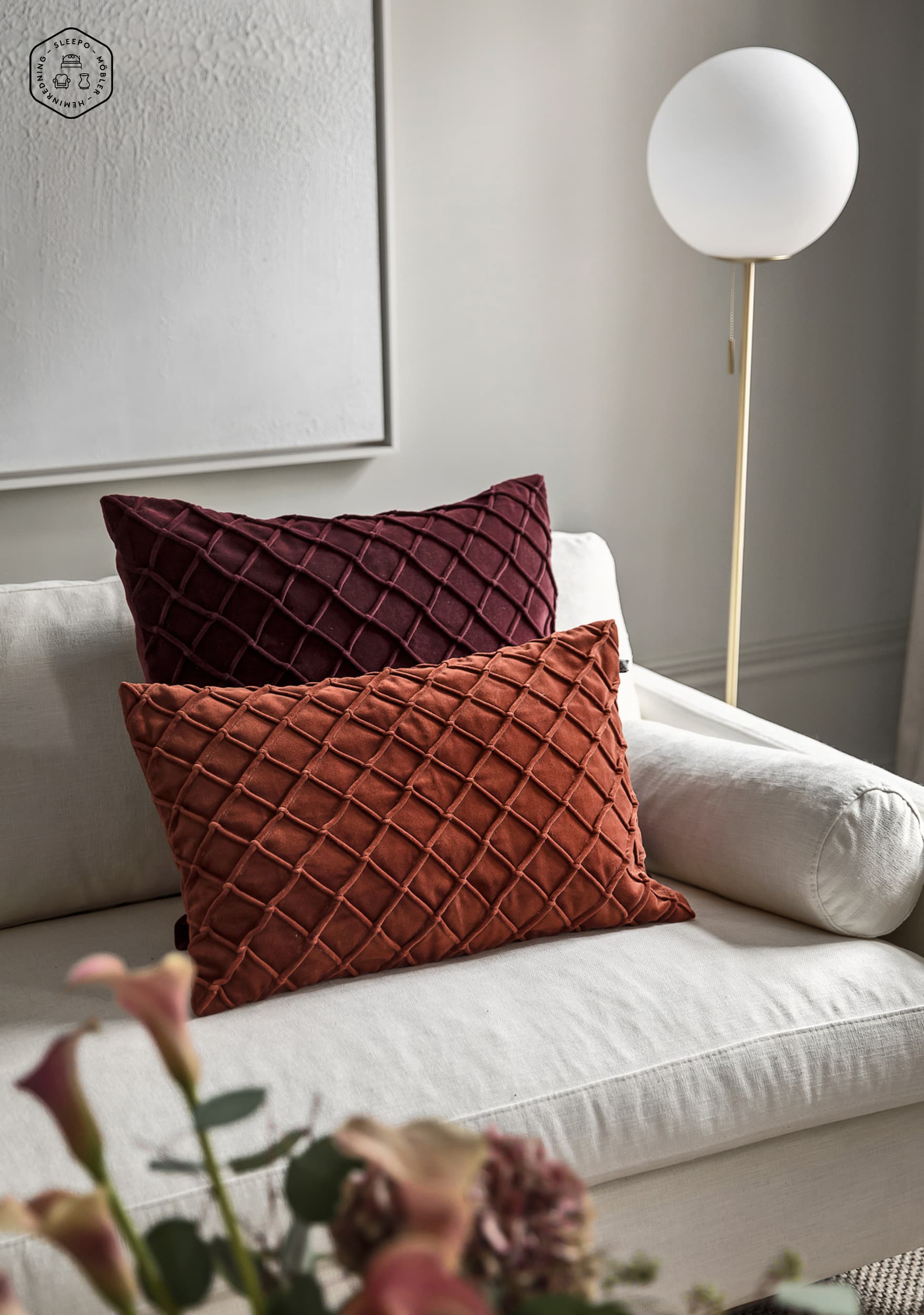 Deva Pillow Cover Velvet Rust 40x60