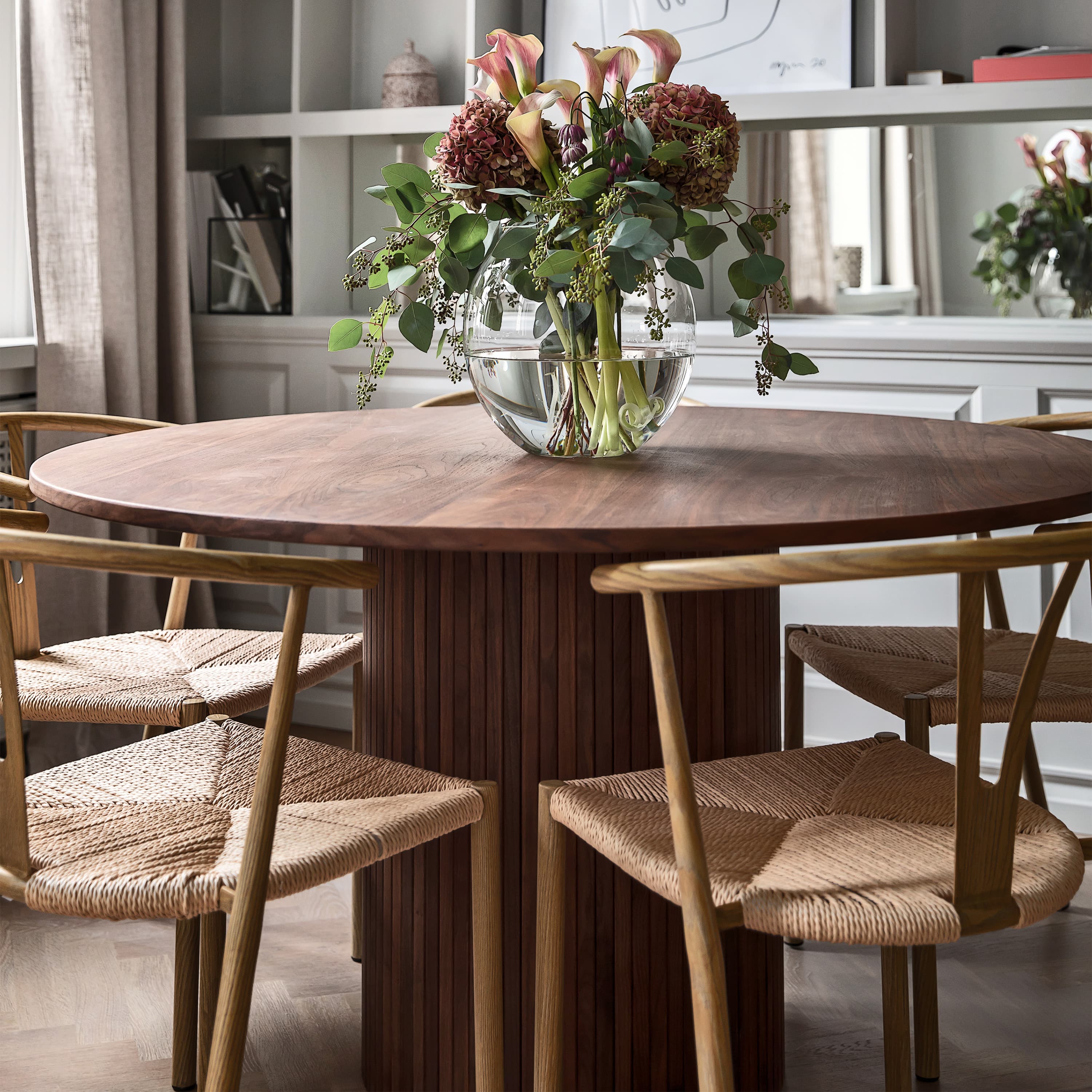 Adele Dining Table Walnut Ø130