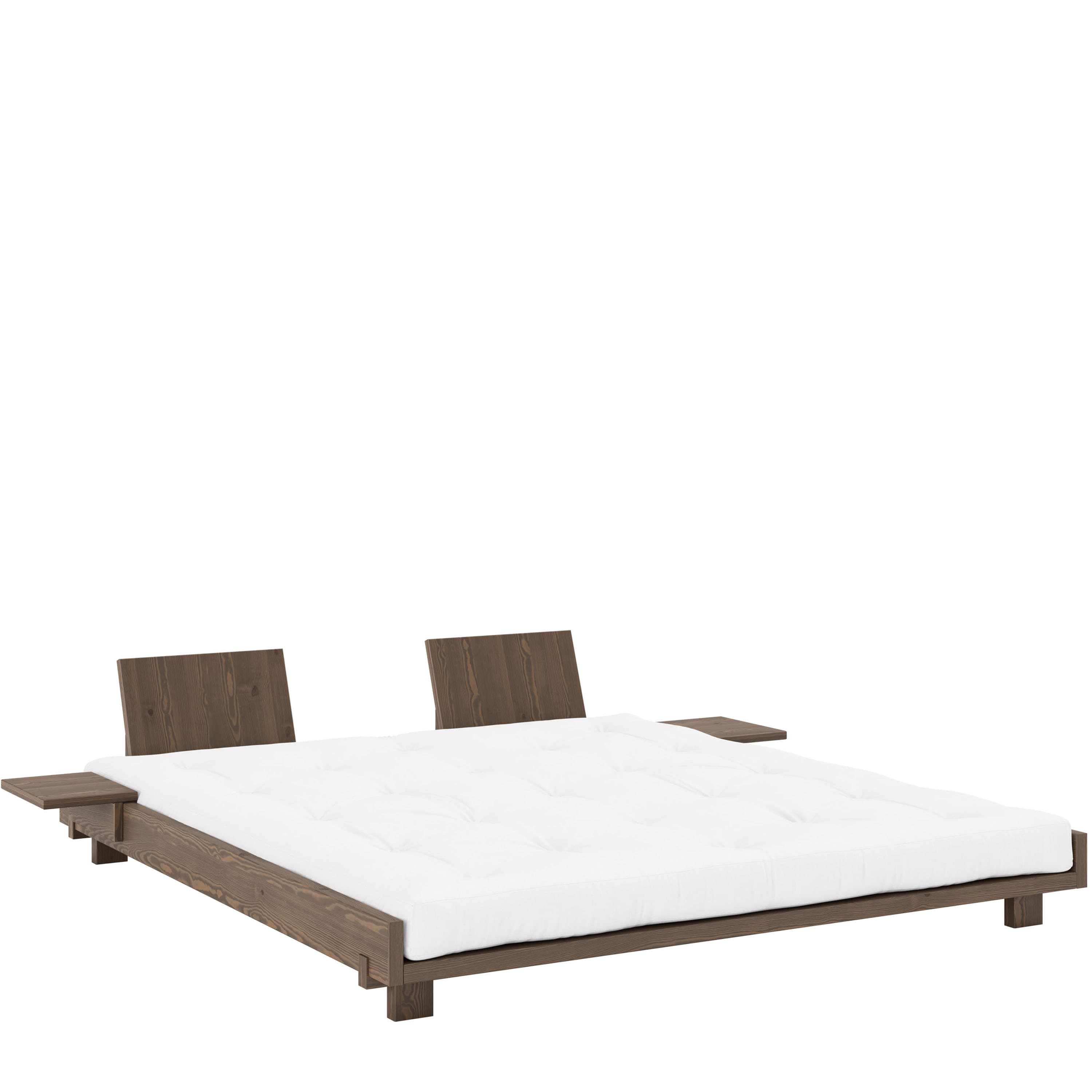 Social Bed Frame Carob Brown 180cm incl. 2 Backrests/Side Tables