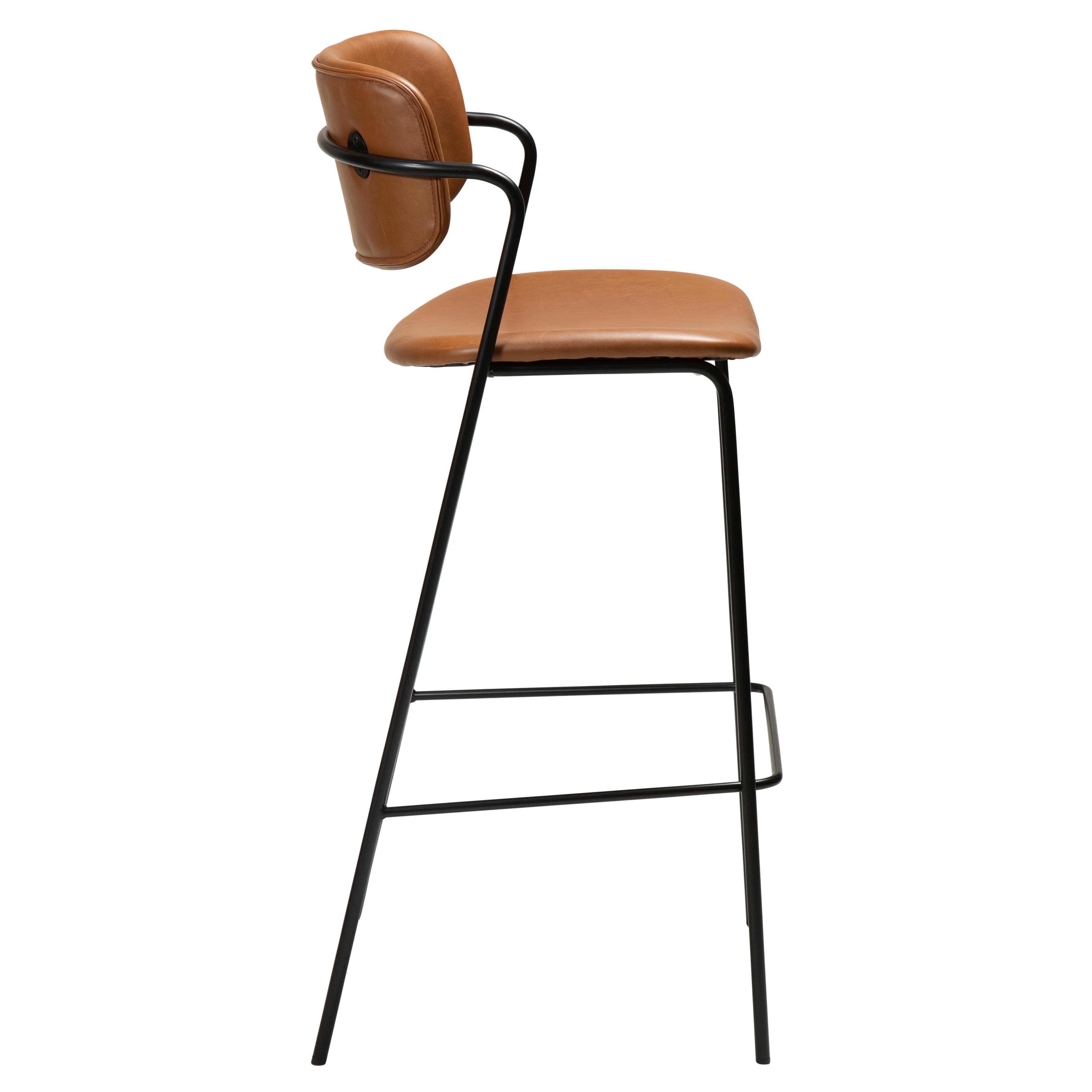 Zed Barhocker Kunstleder Hellbraun/Schwarz 67cm