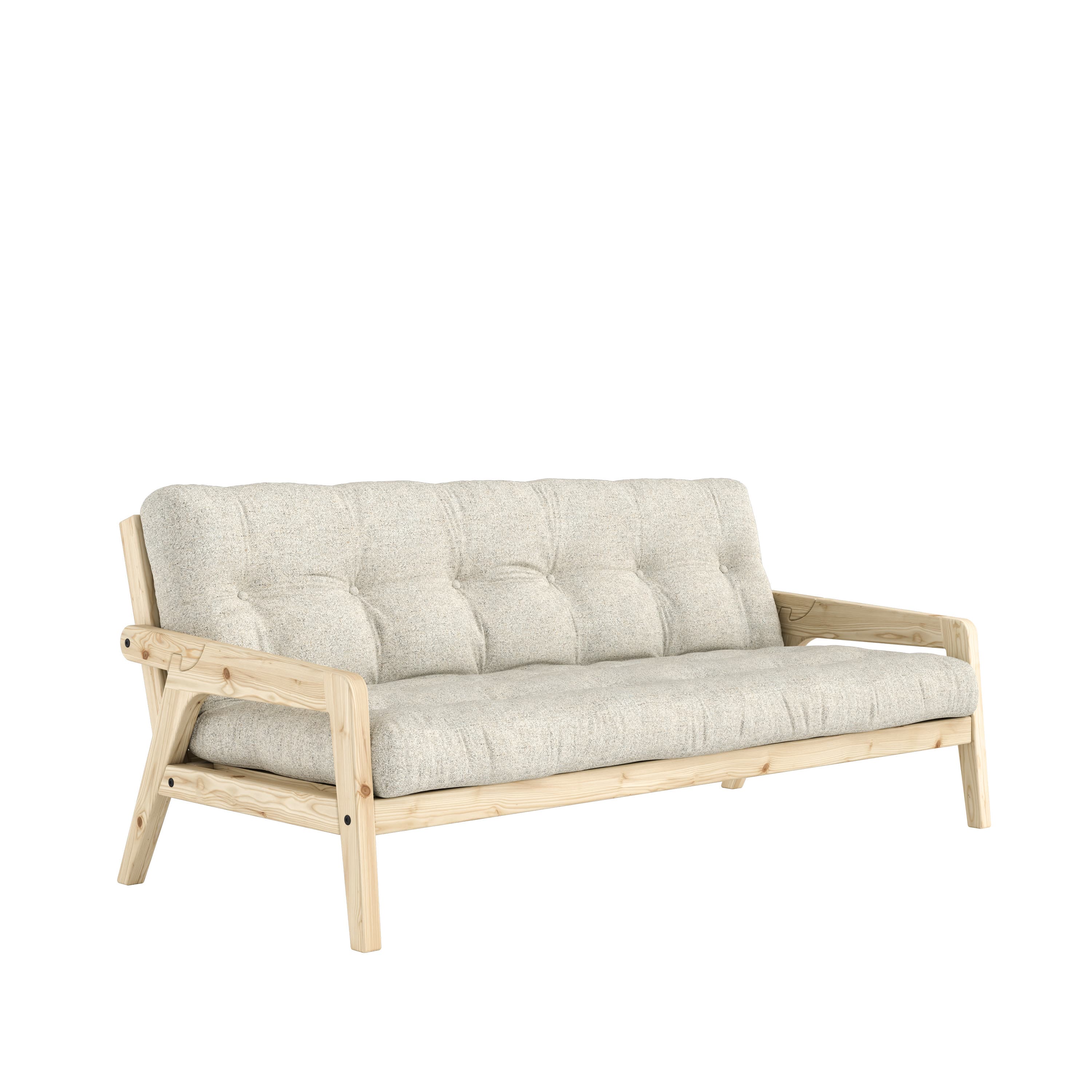 Grab Sofa Bed Clear Lacquered/Soft Chalk 204cm