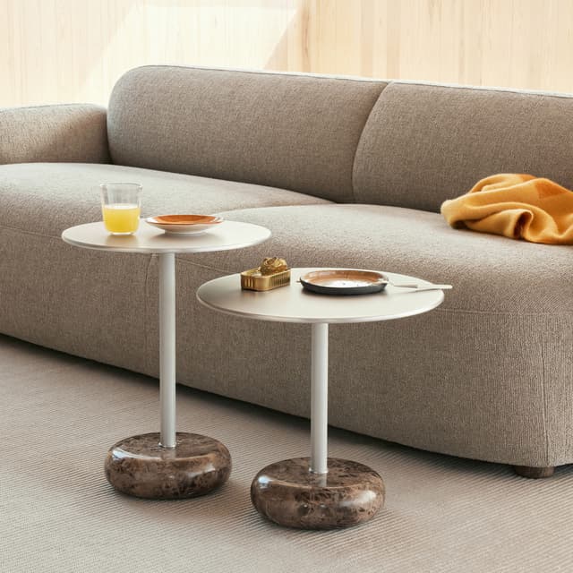 Ton side Side Table Brown Marble/Aluminium Large