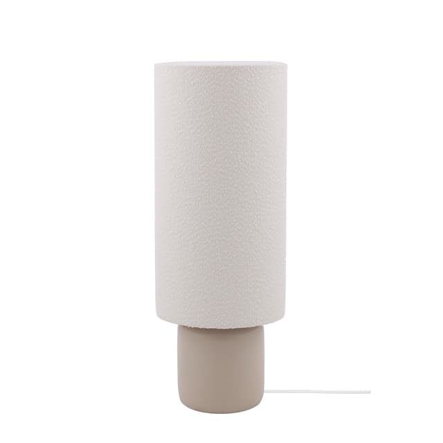 Florian Stehlampe Weißer Bouclé/Beige 80cm