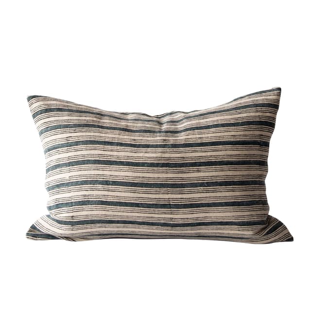 Dino Kissenbezug Blockdruck Marineblau 40x60