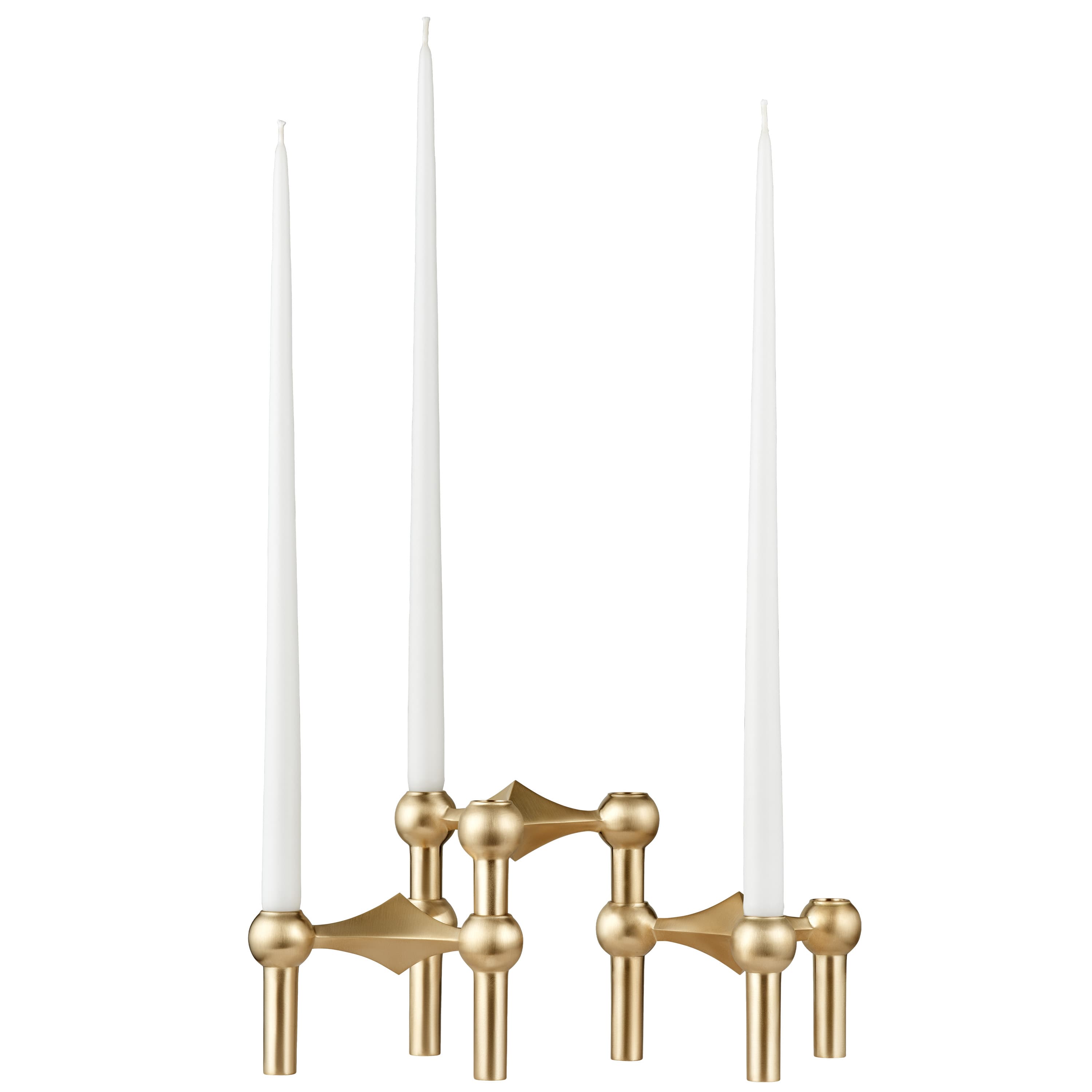 STOFF Nagel Ljusstake Brushed Brass 3-pack