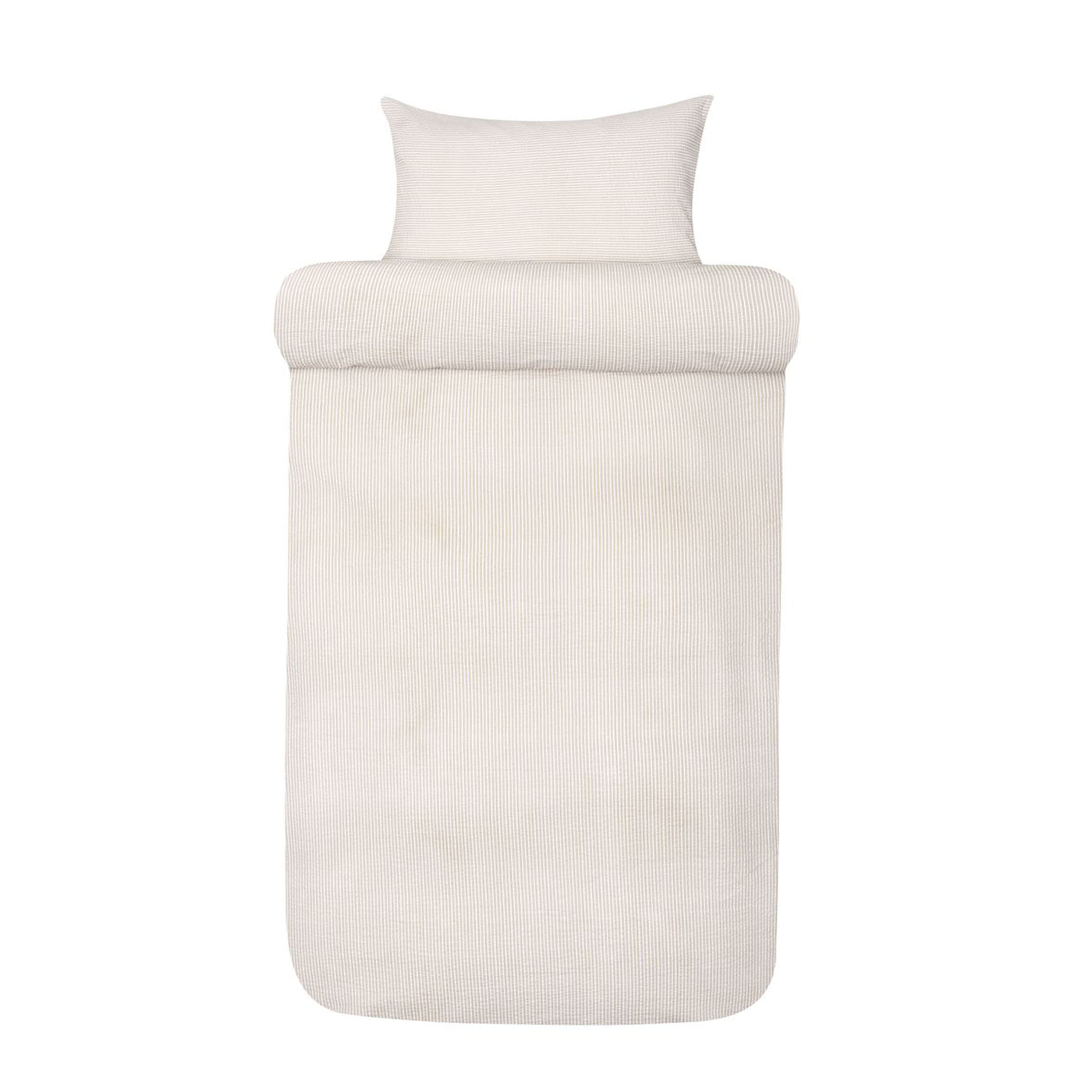Lykke Duvet Cover Set Seersucker Taupe 150x210/50x60
