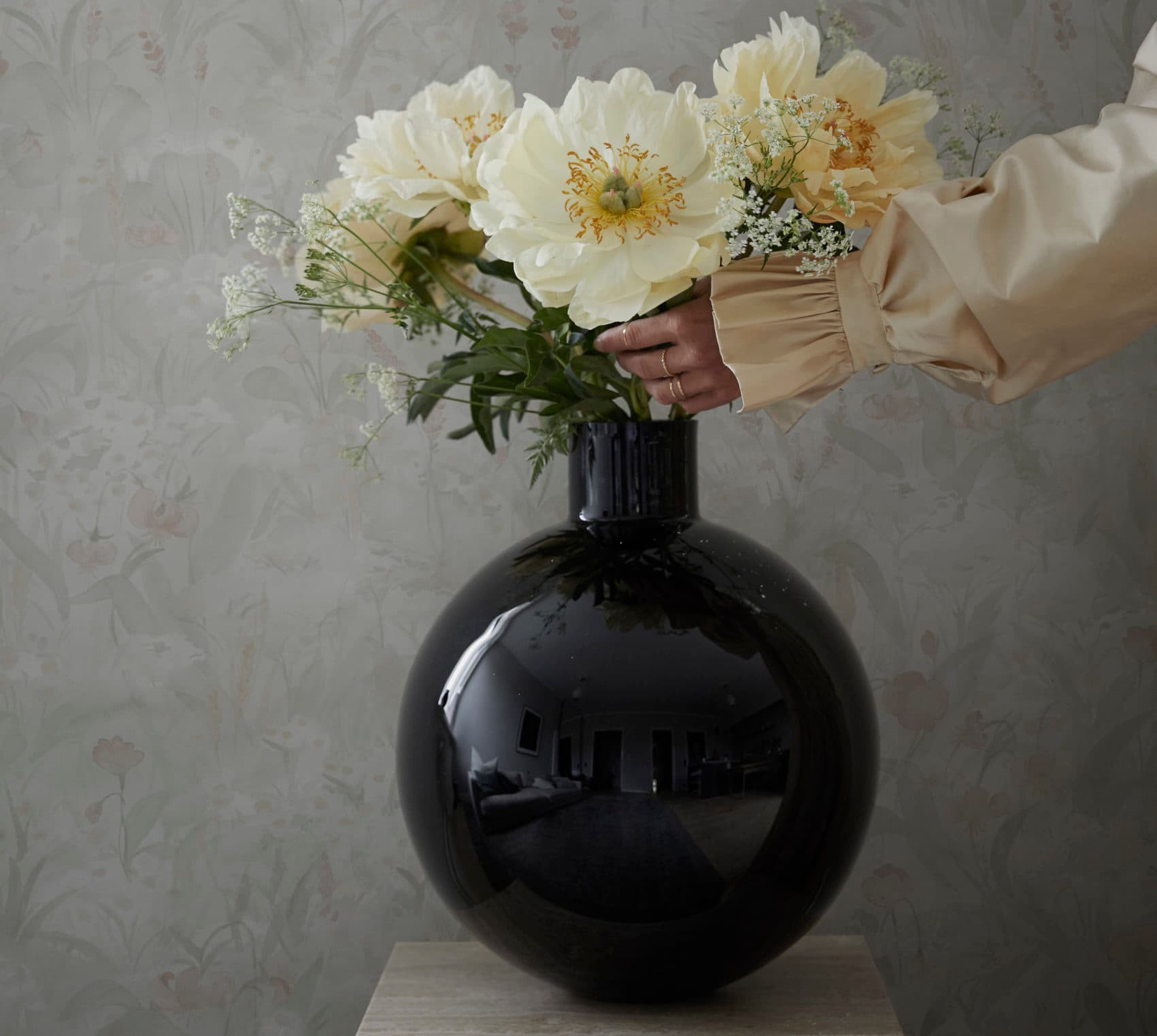 Pallo Vase Schwarz 42cm