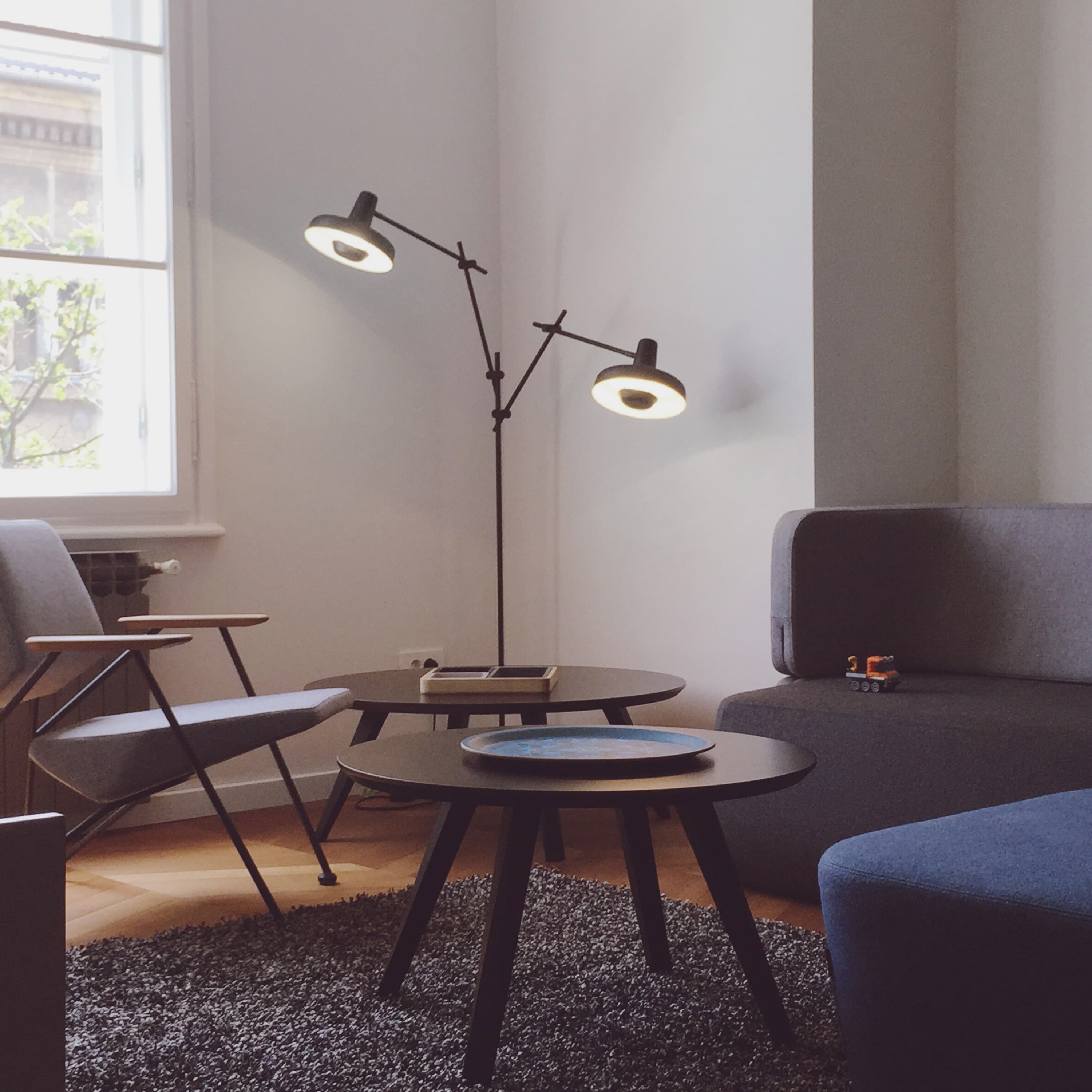 Arigato Floor Lamp Double Black