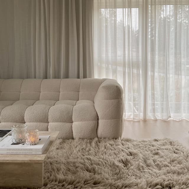 Billie 4-Sitzer Sofa in Creme Teddy