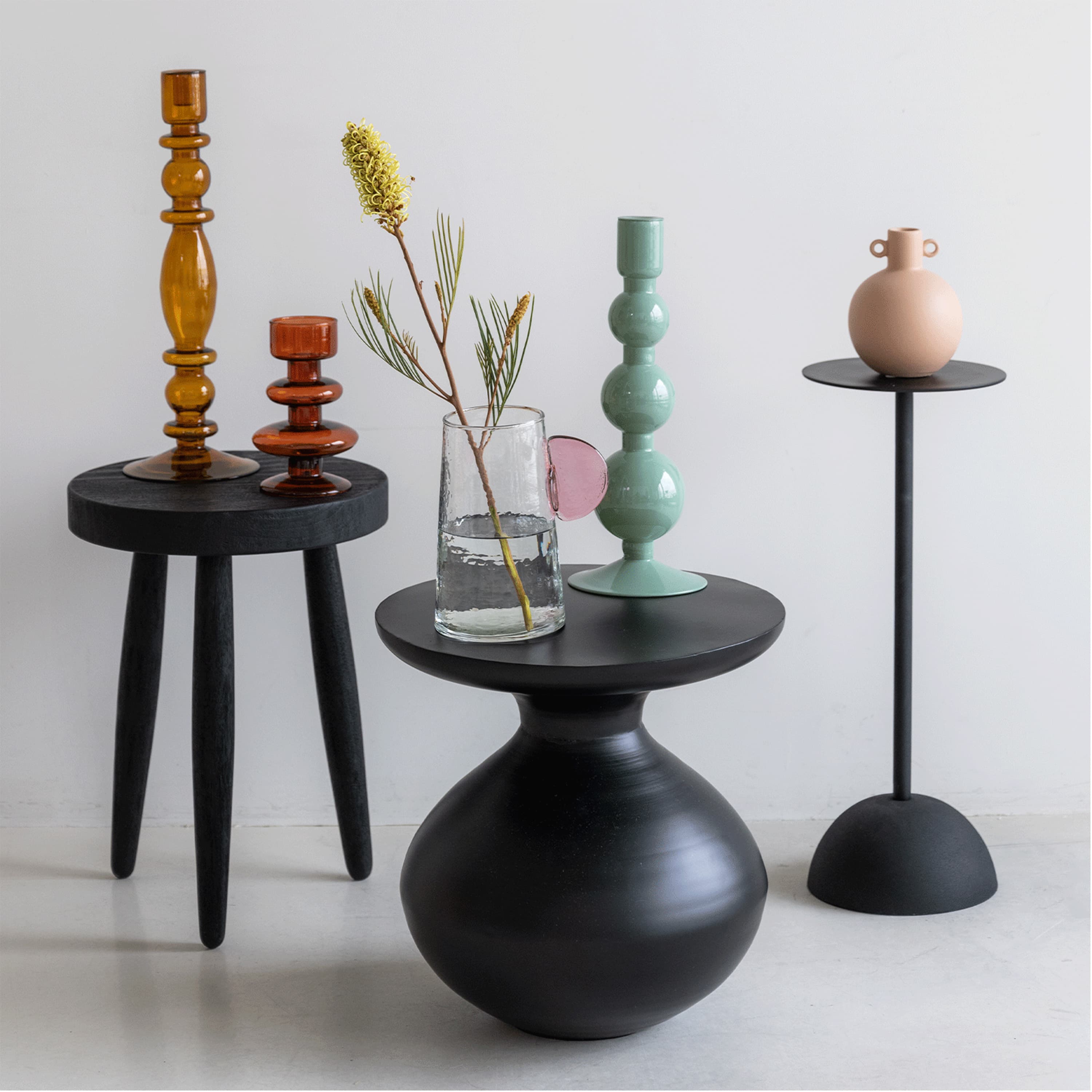 Black Side Table Matt Black Small