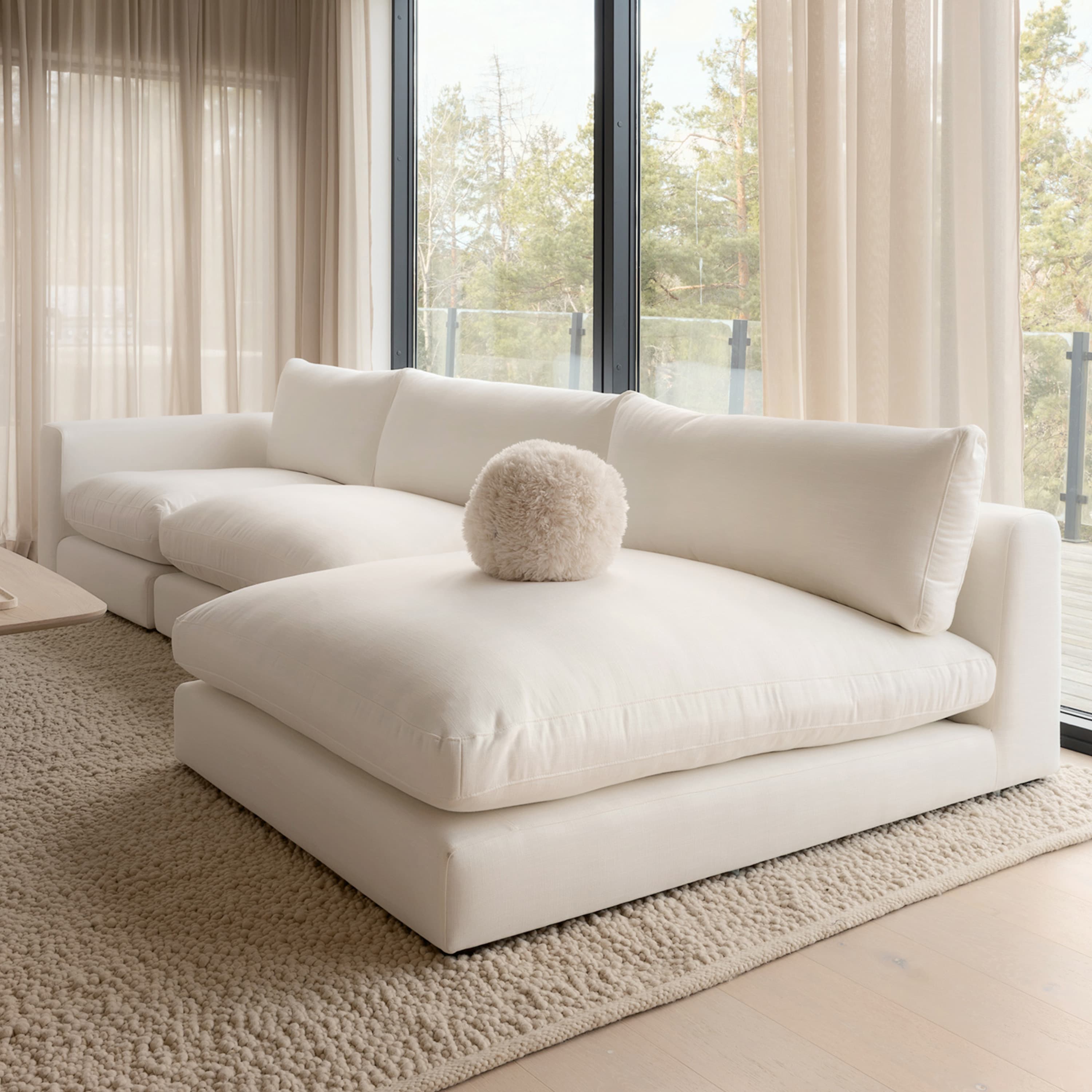 Sphere Zierkissen Creme Teddy Ø36