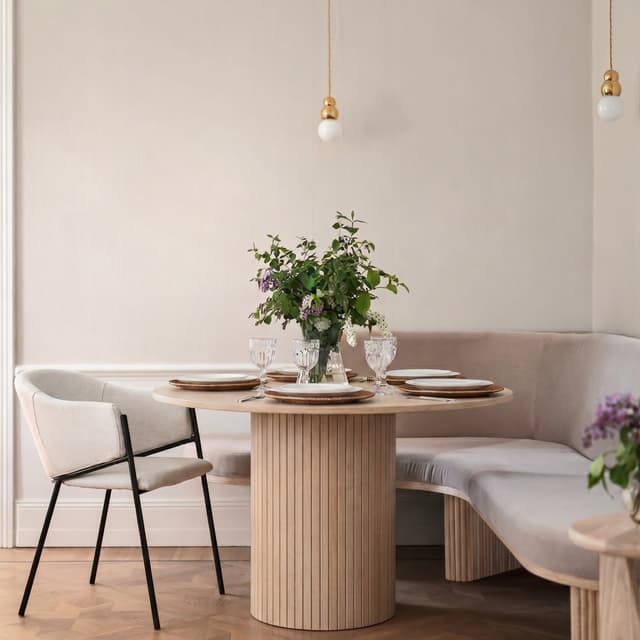 Adele Dining Table White Oiled Oak Ø120