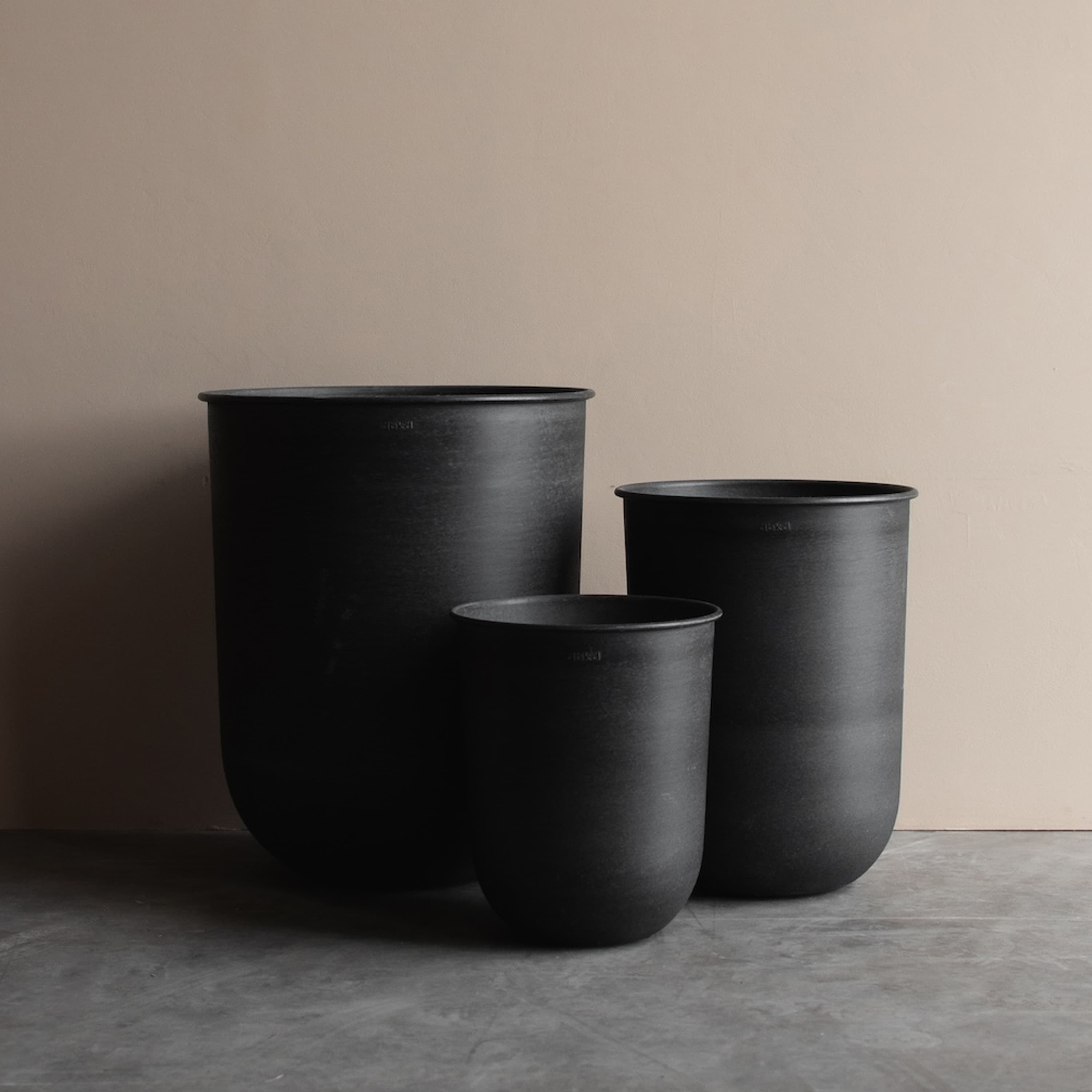 Out Blumentopf Schwarz 3er-Set