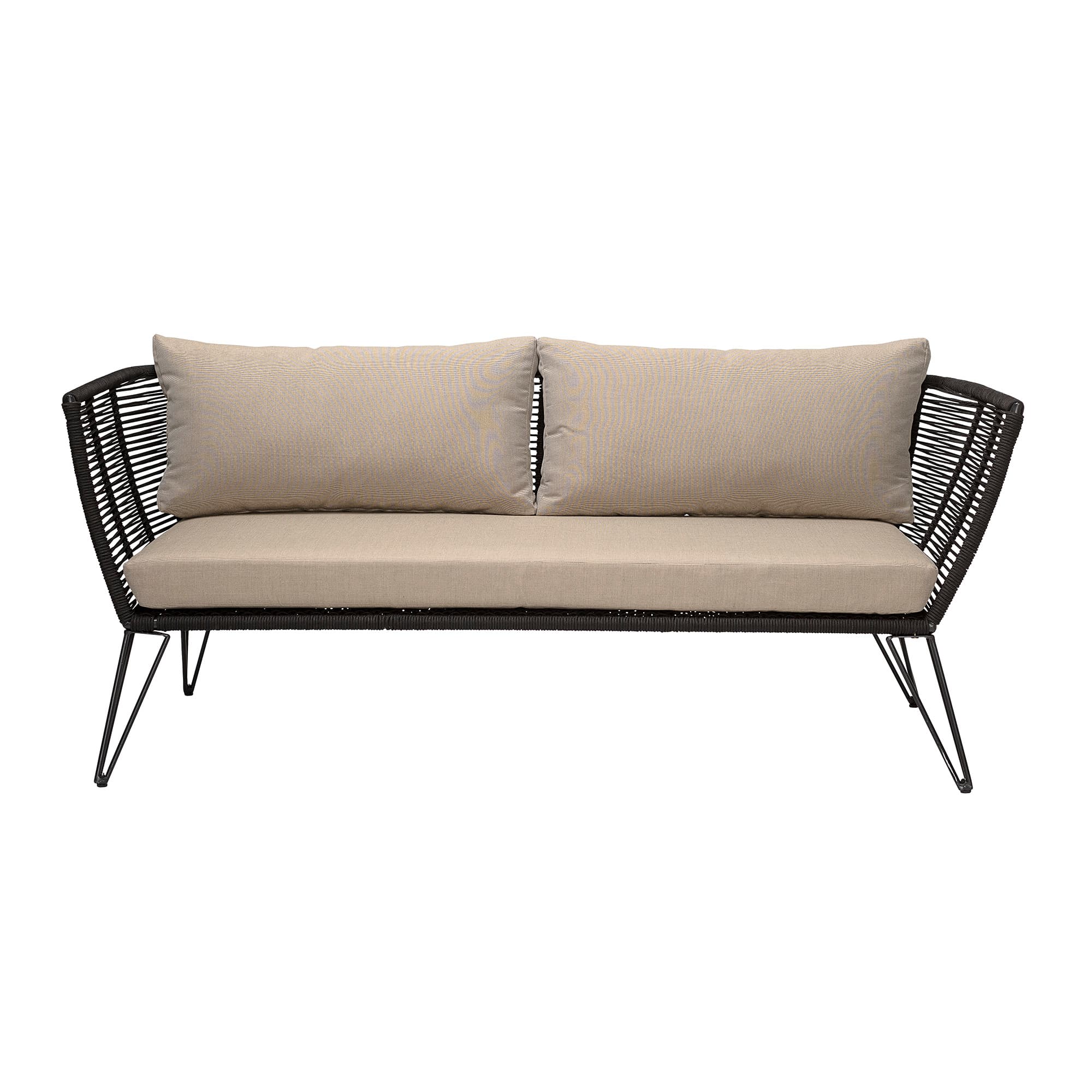 Mundo Loungesofa Schwarz/Natur 175cm