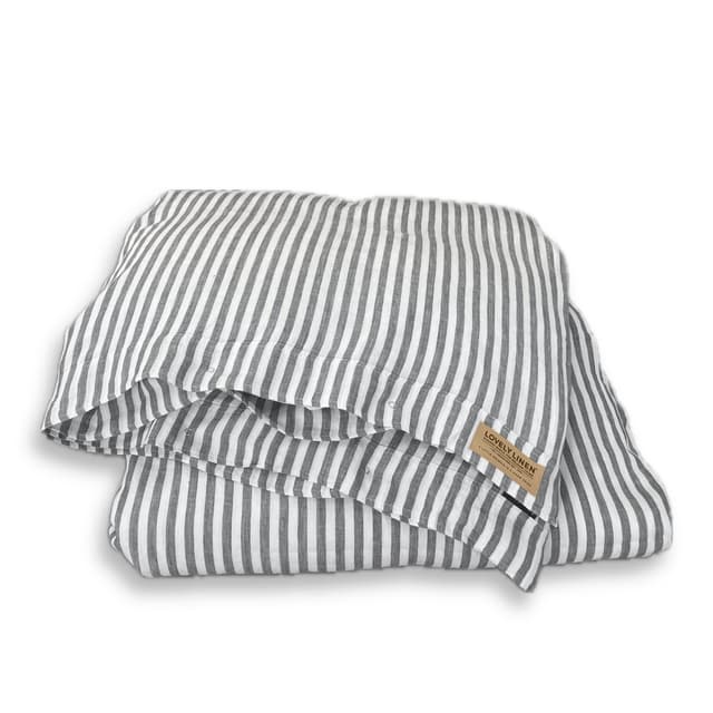 Misty Bettbezug Leinen Edge Dark Grey 150x210