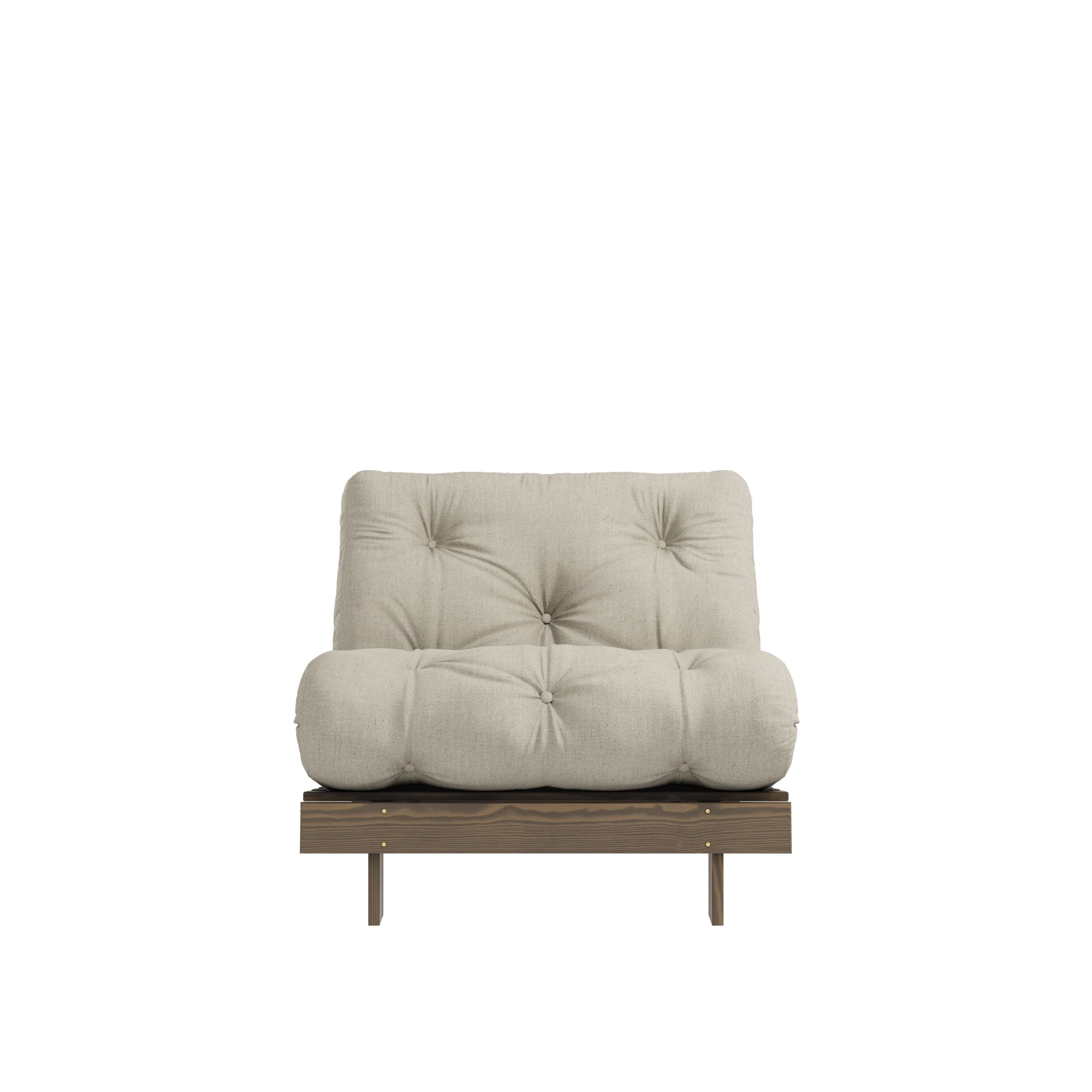 Roots Schlafsessel Braun/Leinen 90cm