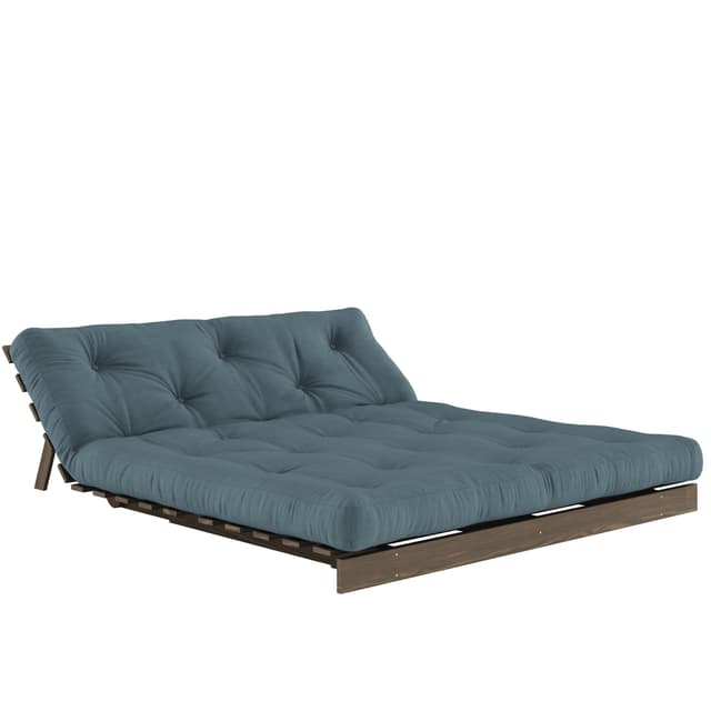 Roots Schlafsofa Braun/Petrolblau 160cm