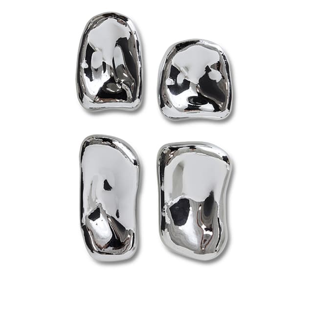 Glas Skulptur Chrom 4er-Pack