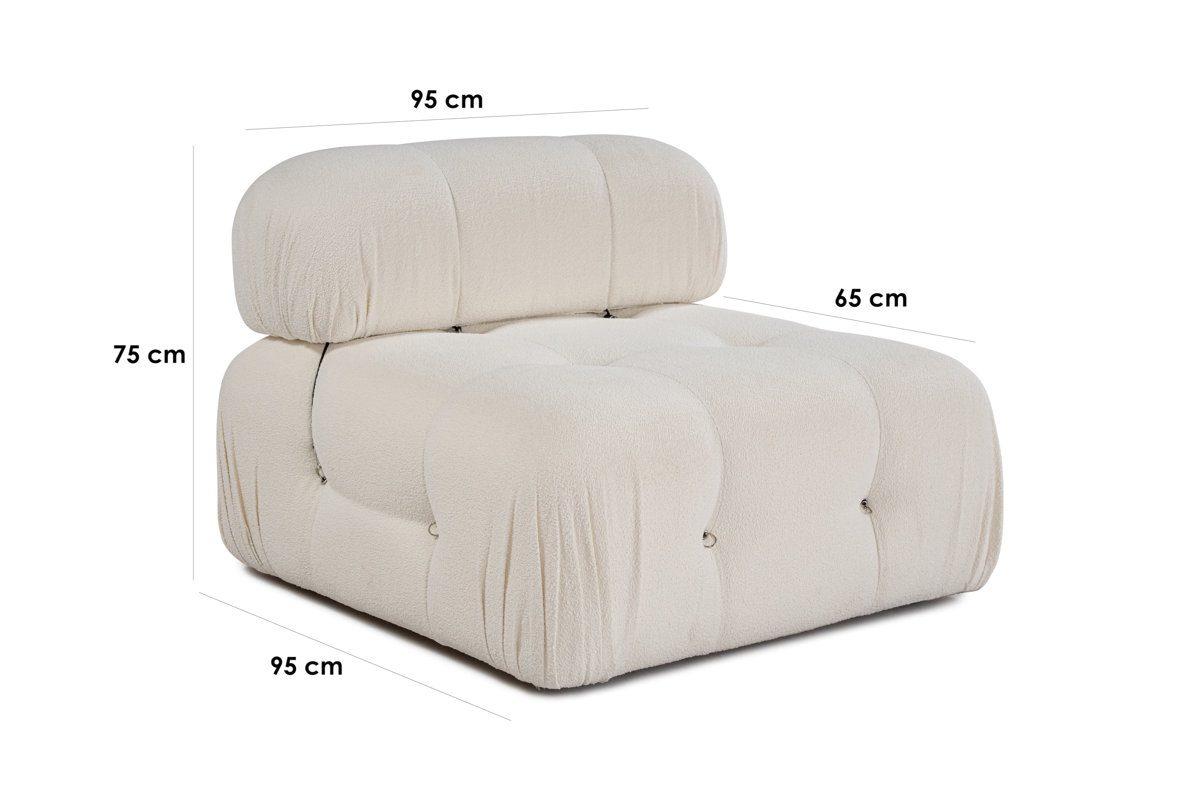 Blanca Mittelmodul White Bouclé