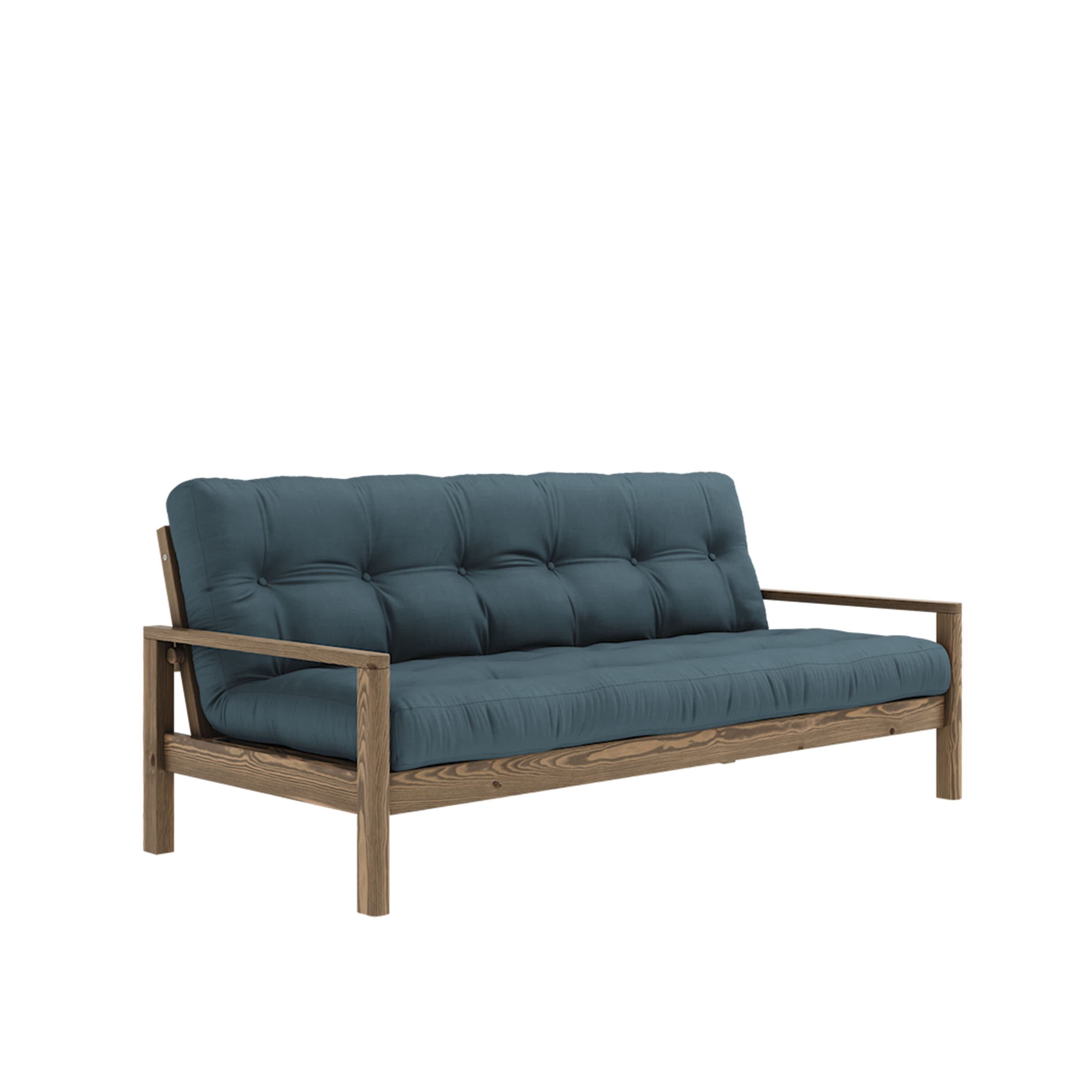 Knob Sofa Bed Brown/Petrol Blue 190cm