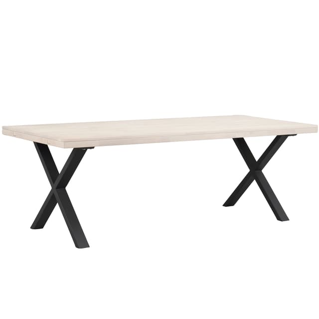 Brooklyn Esstisch X-Beine Weiß pigmentierte Eiche 220cm