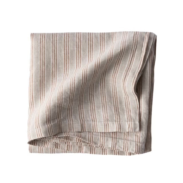Tablecloth Linen Hazelnut Stripe 175x175 cm