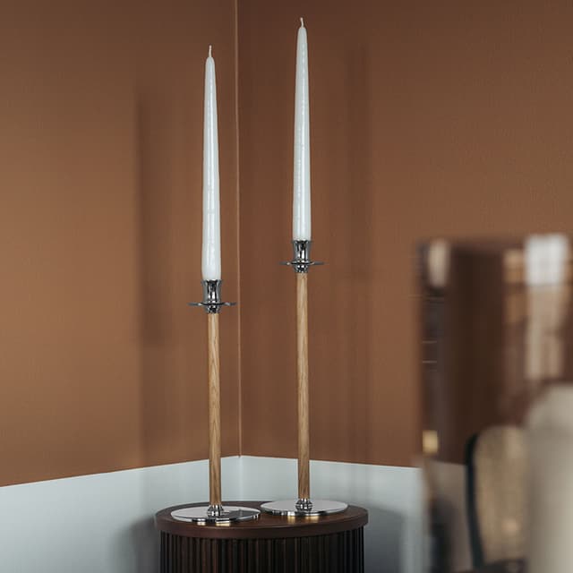 Alto Basso Candle Holder Silver/White Pigmented 40cm