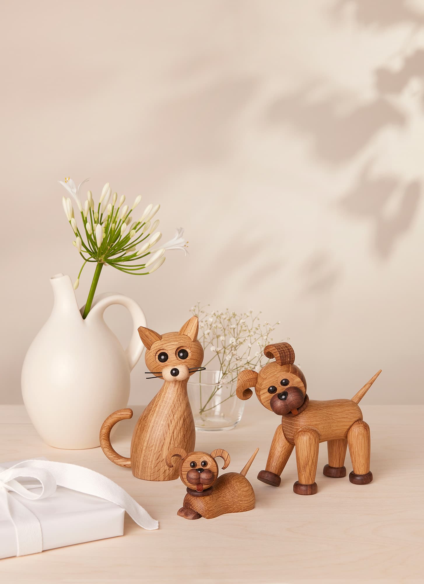 Lucky The Cat Dekoration Eiche 15.9cm