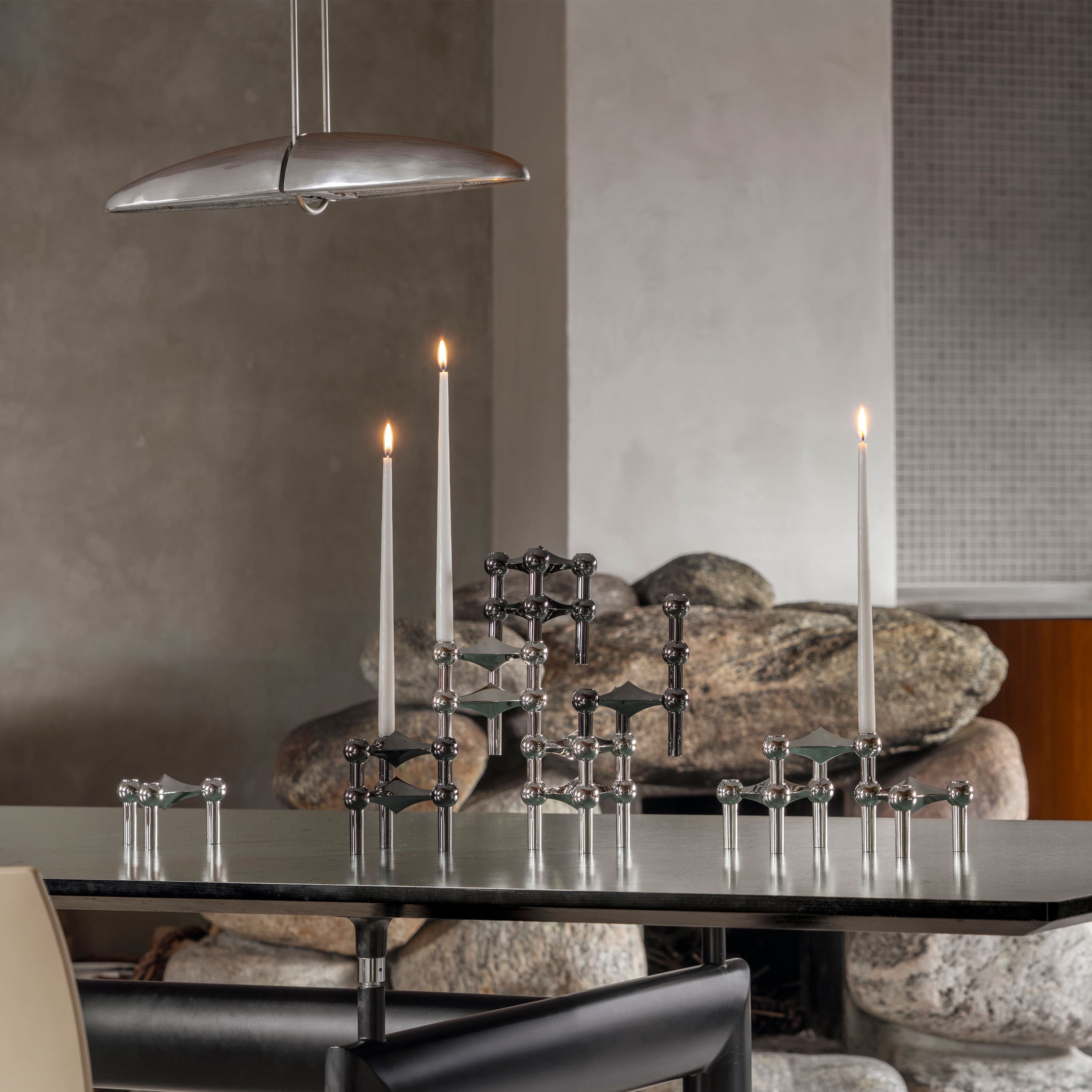 STOFF Nagel Leuchter Black Chrome