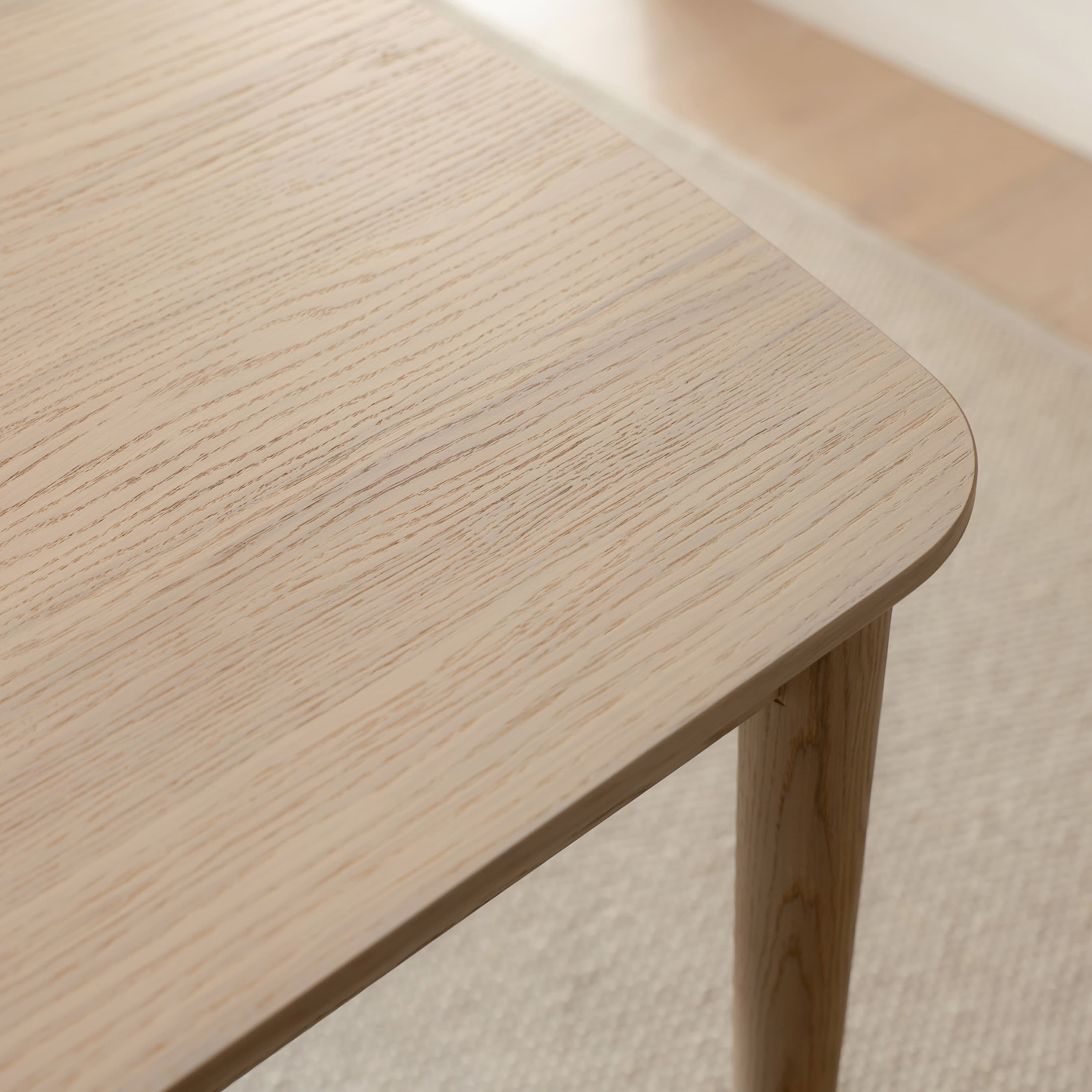 Leah Dining Table White Oiled Oak 220+50+50