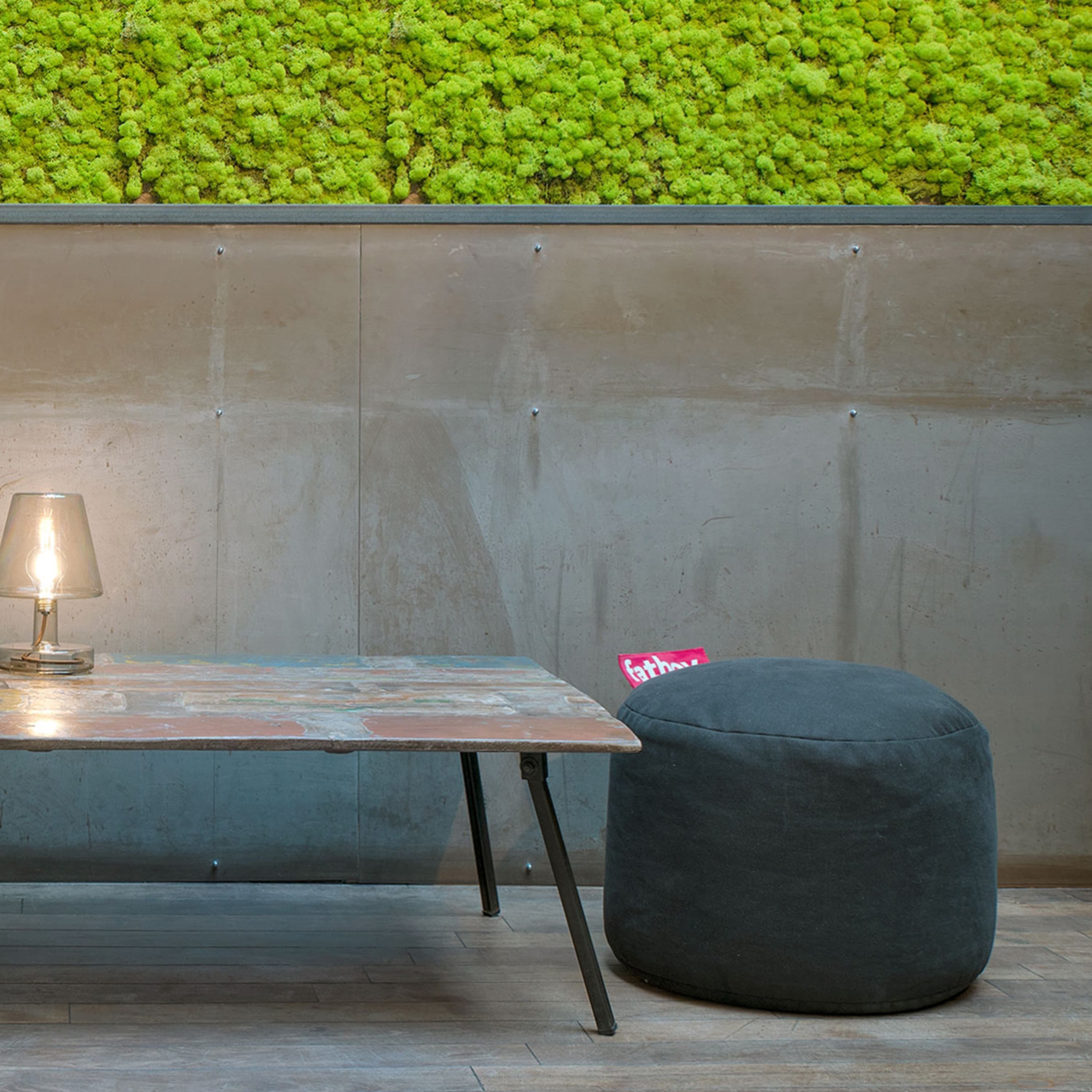 Point Stonewashed Pouf Black