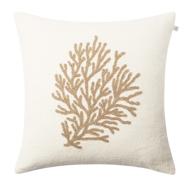 Coral Leinen Kissenbezug Khaki 50x50