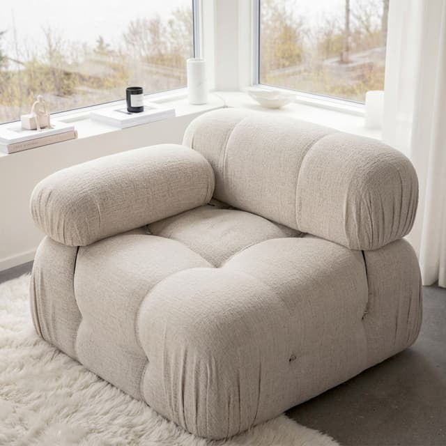 Blanca Sofa Module Left Armrest Cream 95cm