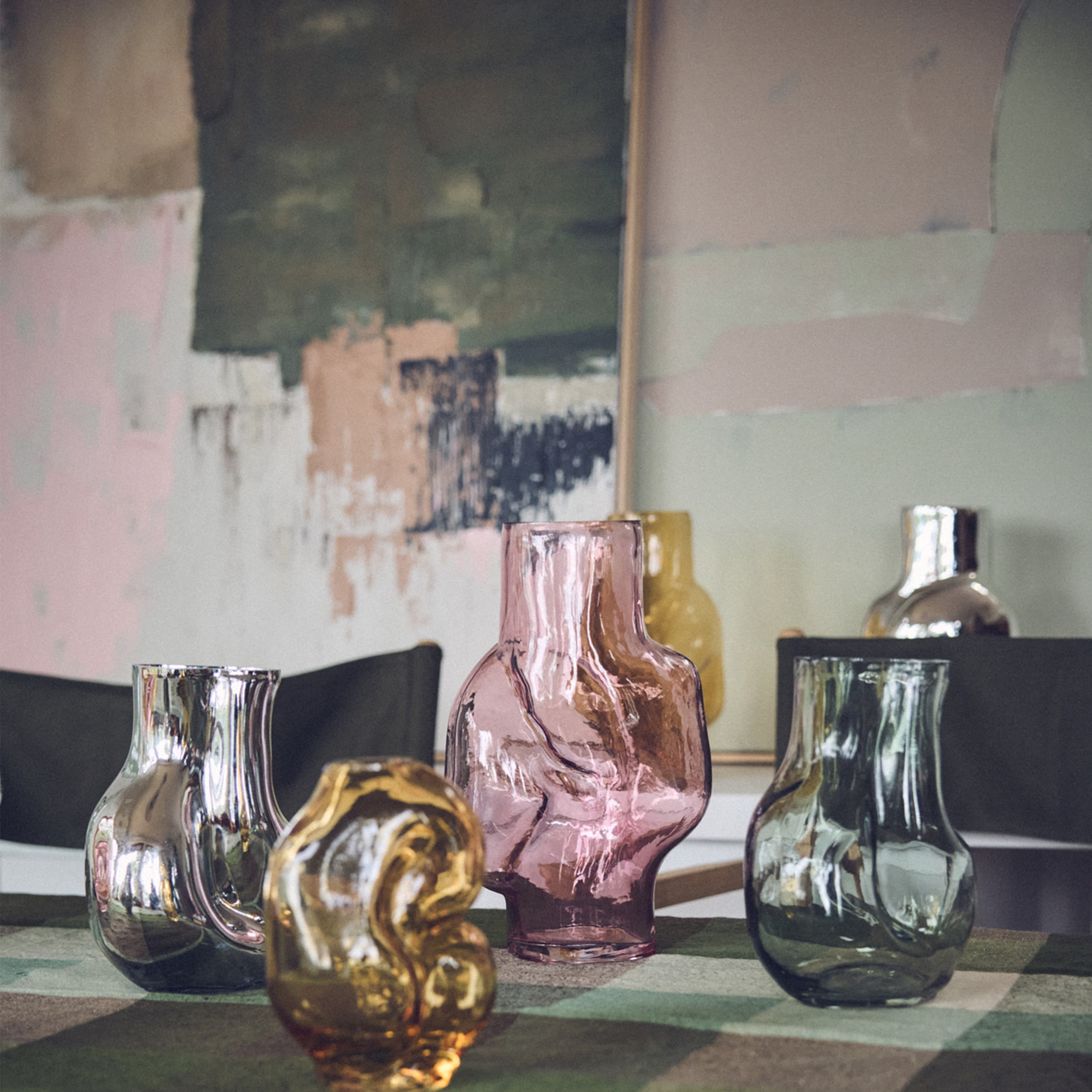 Gleam Vase Glas Olive 18 cm