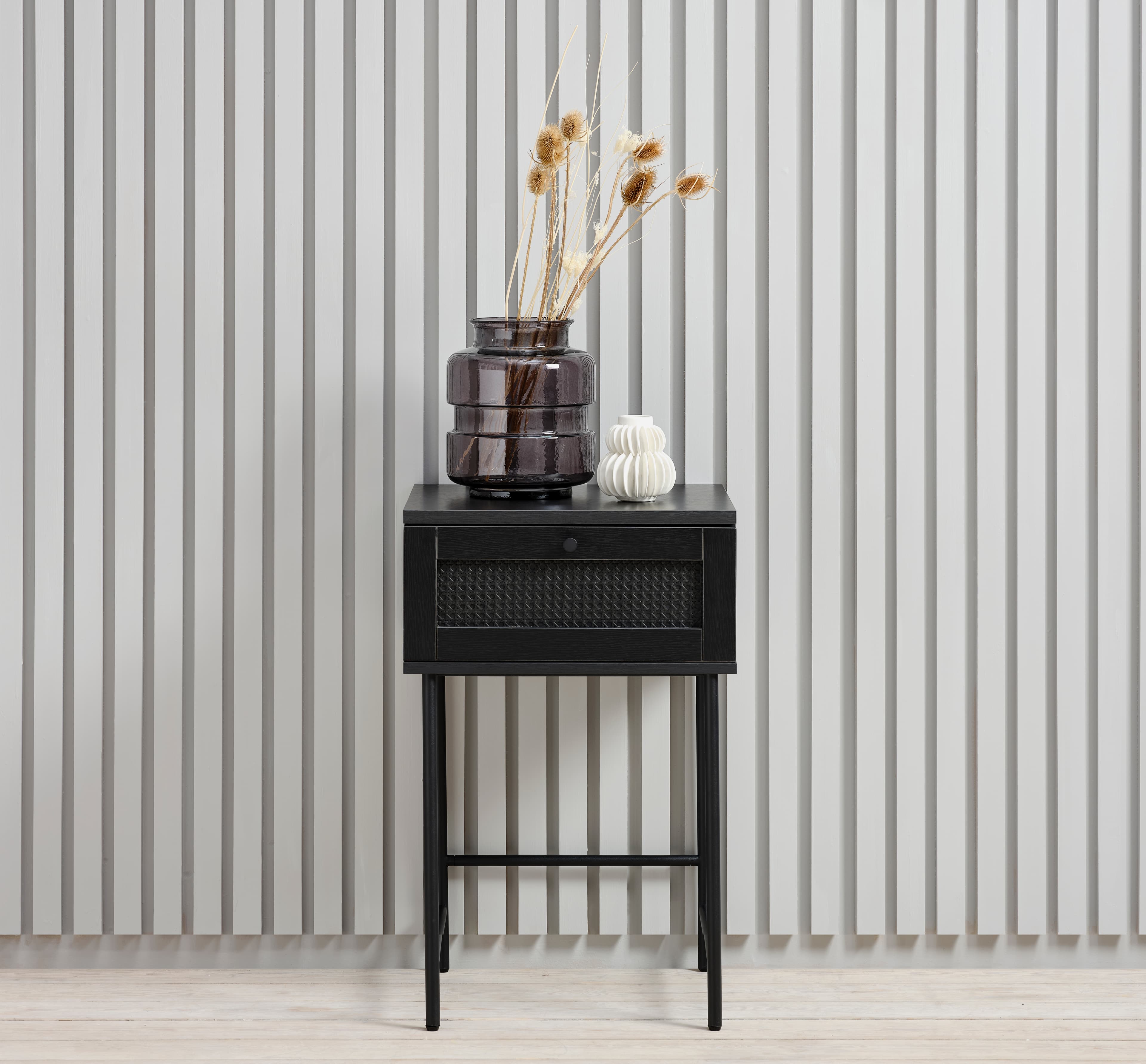 Elin Bedside Table Black 70cm