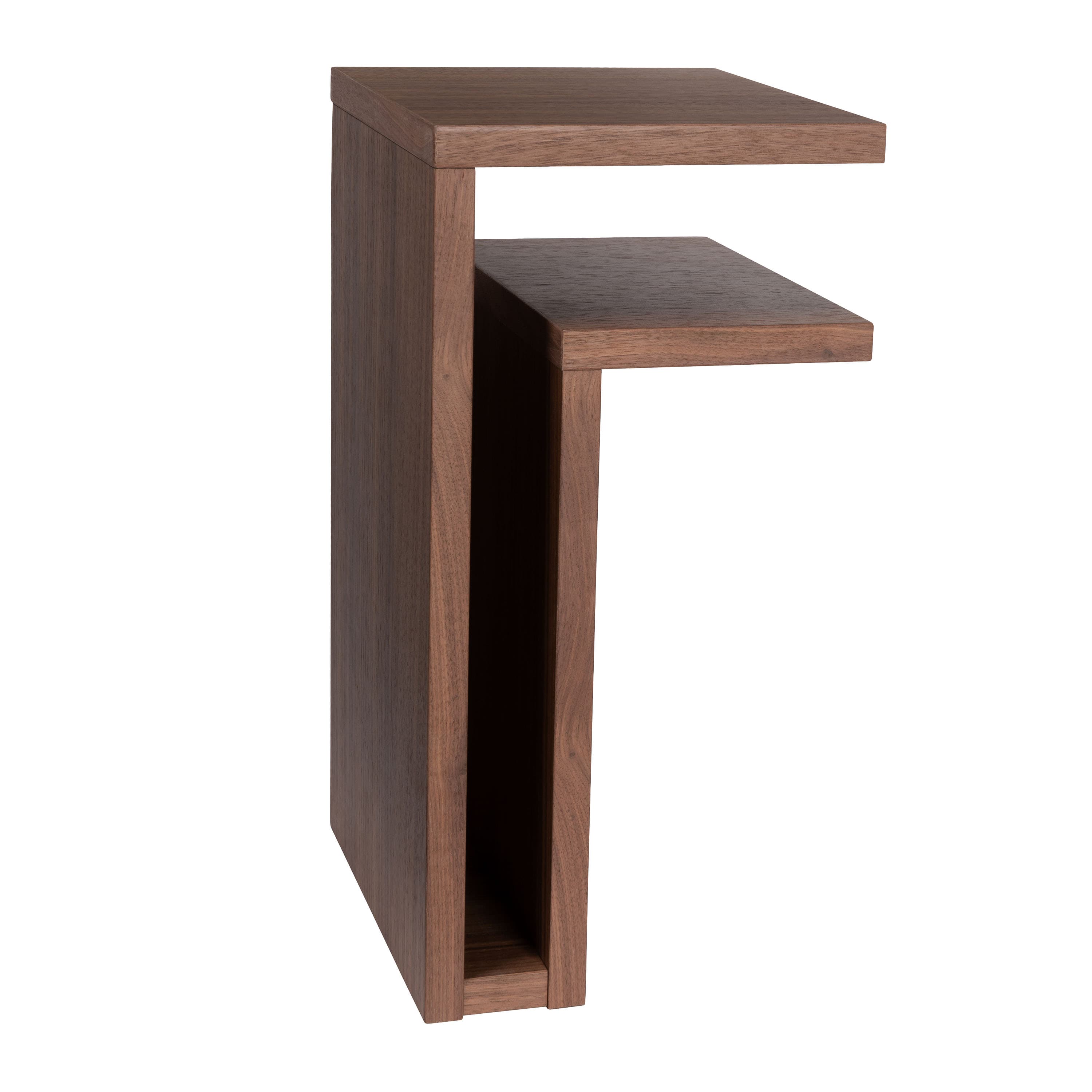 F-Shelf Right Bedside Table Walnut