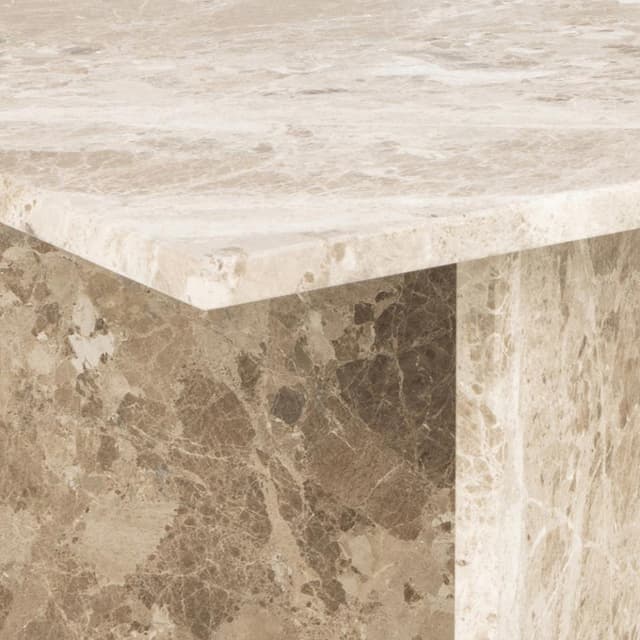 Ilex Couchtisch Beige Marmor 90cm