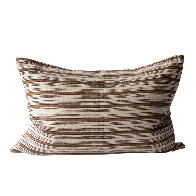 Dino Pillow Cover Block Print Brown 40x60