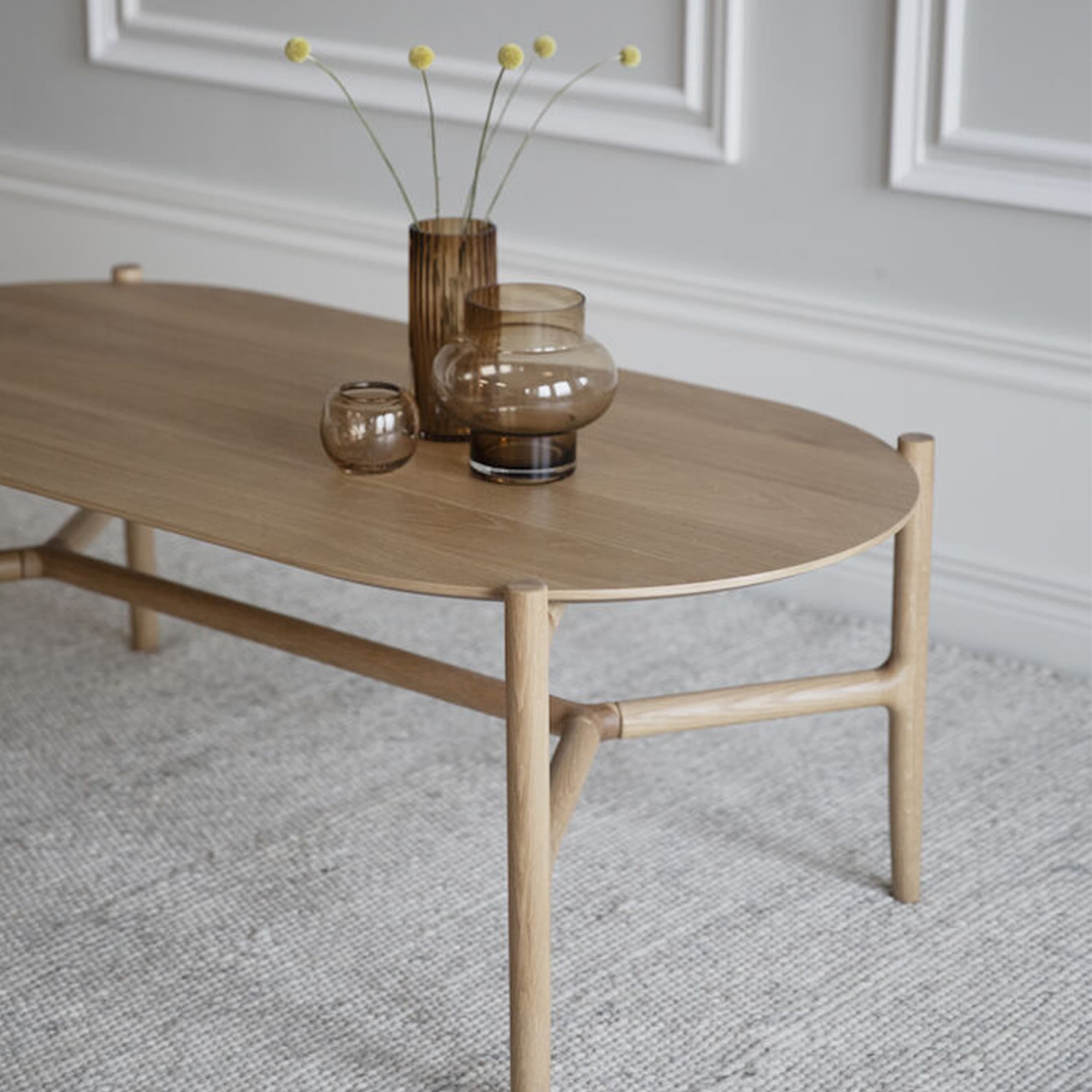 Holton Coffee Table Oval Oak 130x65cm