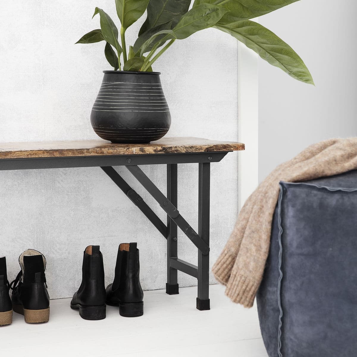 Party Bench Foldable Natural 180cm