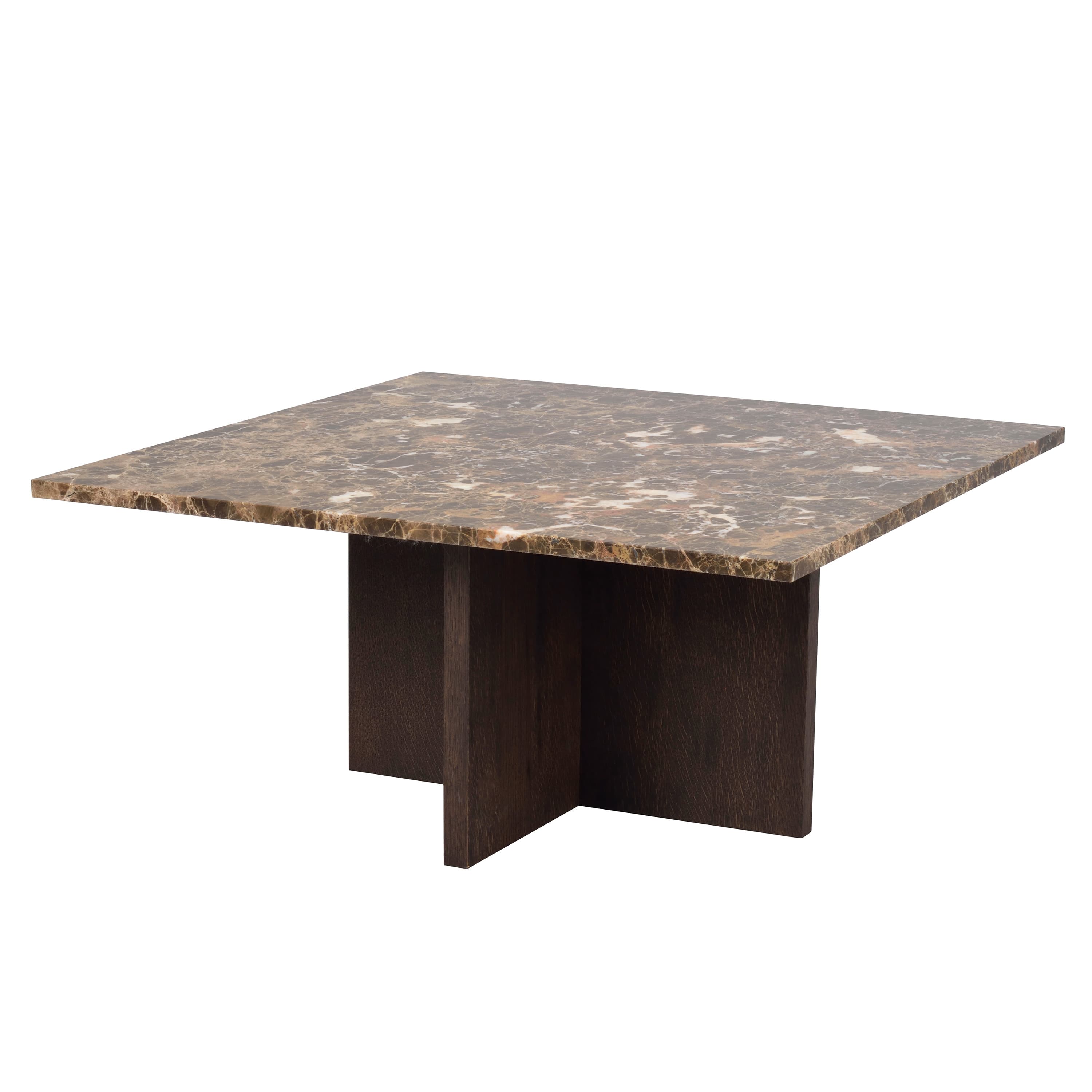 Brooksville Couchtisch Braun Marmor/Eiche 90x90 cm