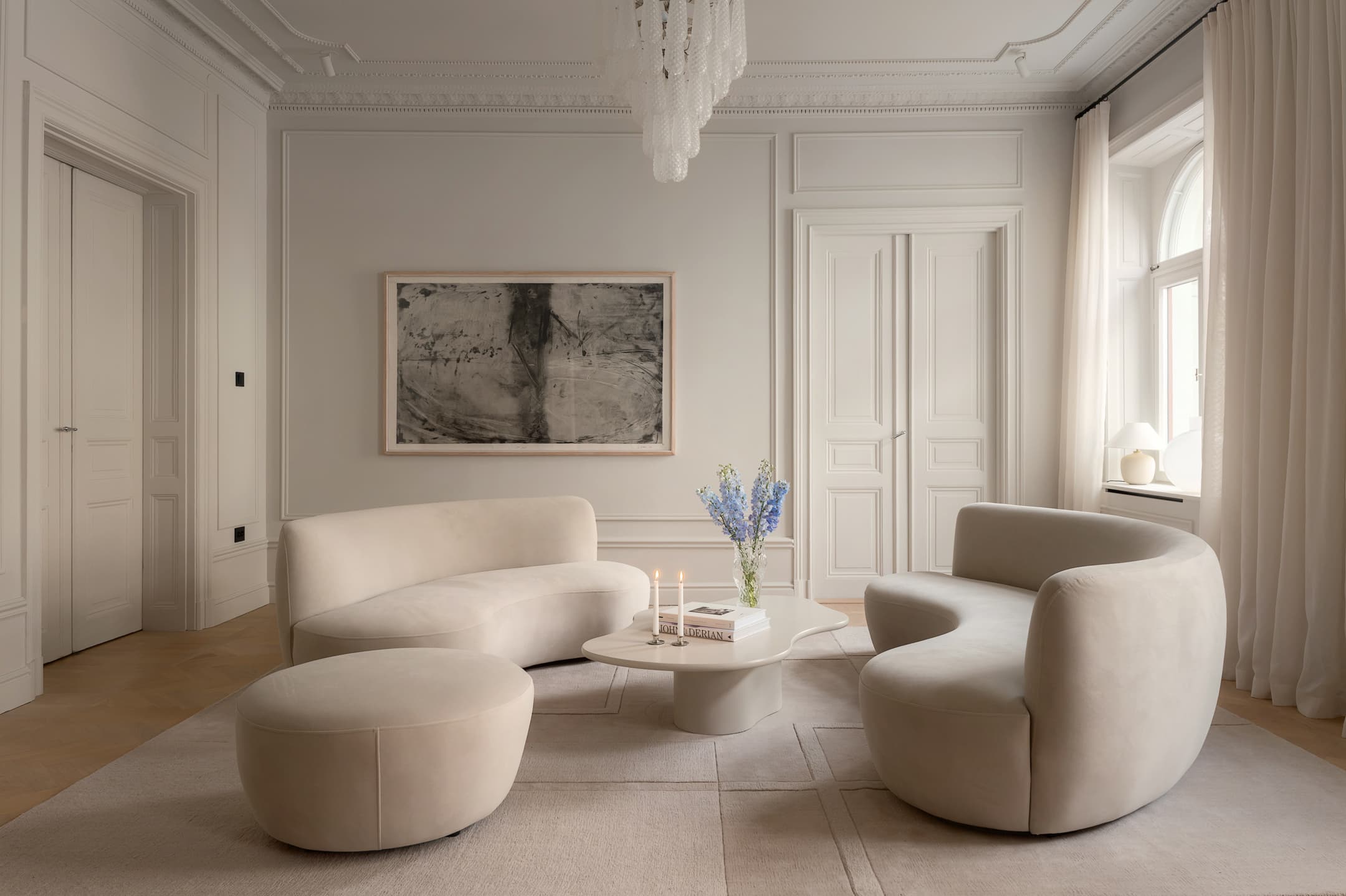 Moon 3-Sitzer Sofa Samt Greige 190cm