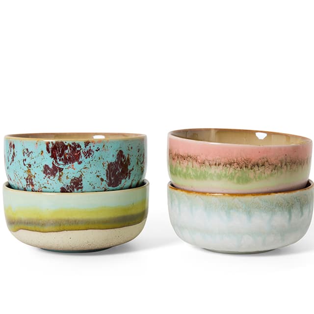70s Ceramics Dessertschale Impression 4er-Set