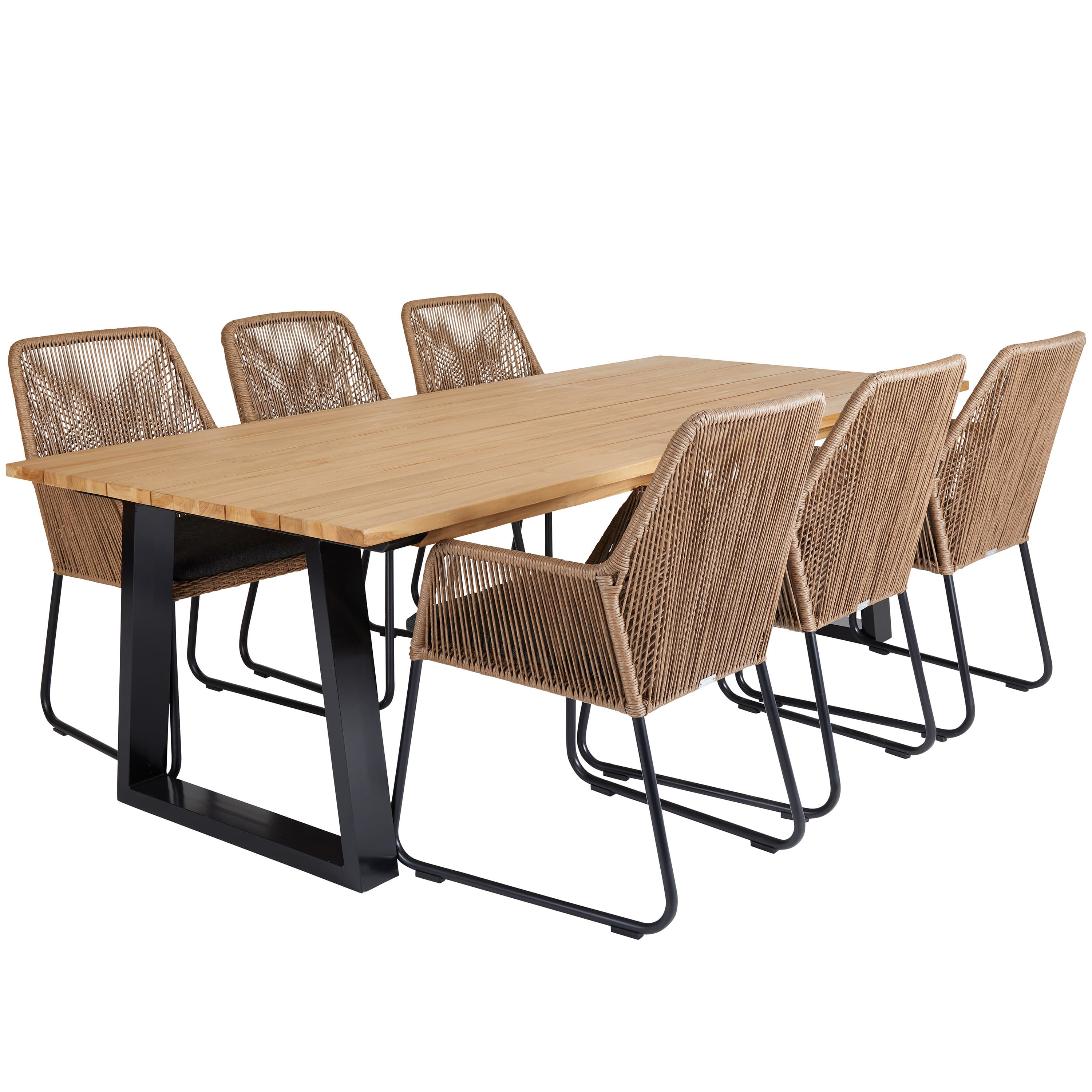 Laurion Matbord Svart/teak 230cm