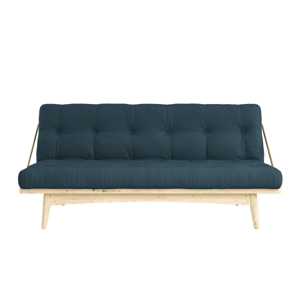 Folk Schlafsofa Natur/Petrol Blau 190cm