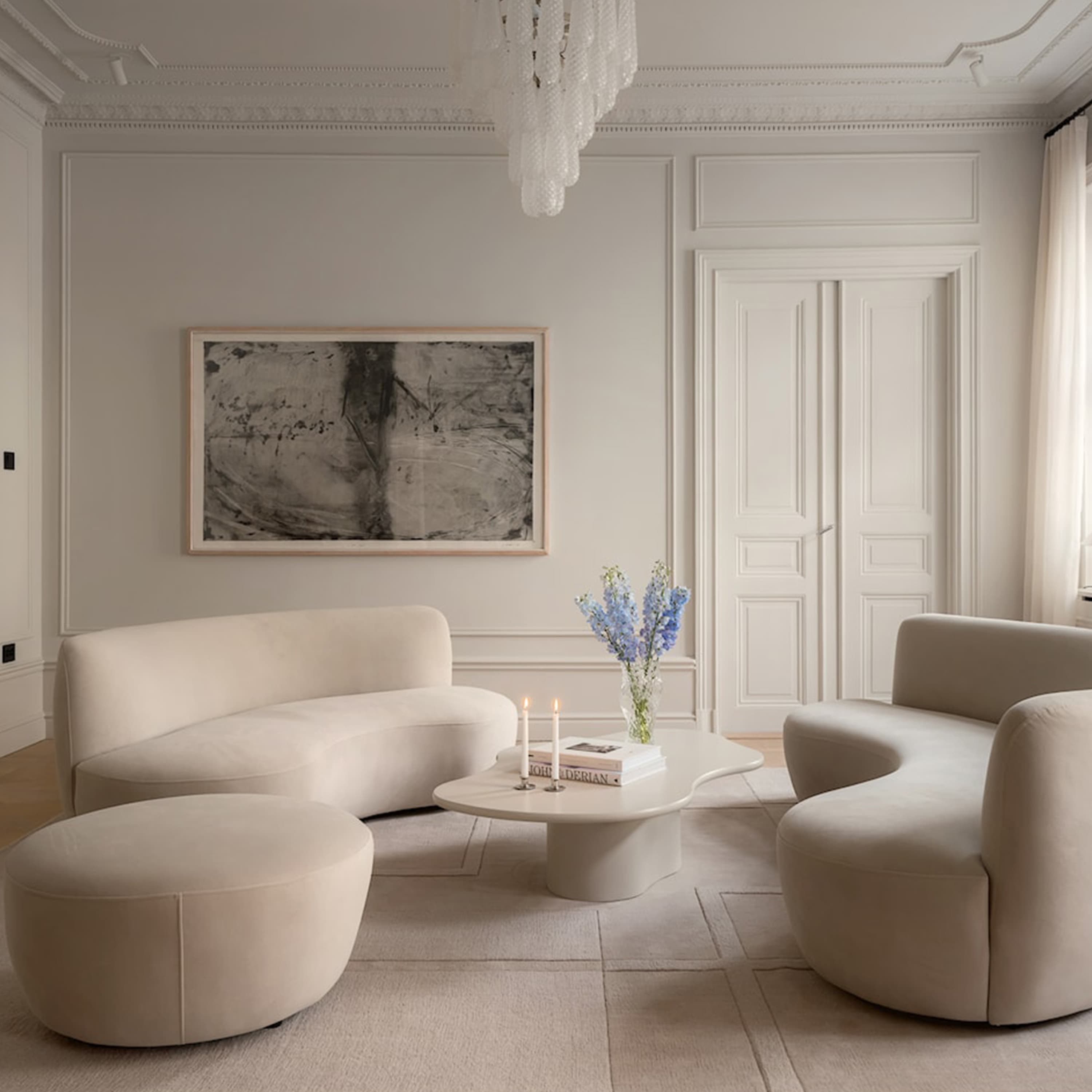 Moon 3-Sitzer Sofa Samt Greige 190cm
